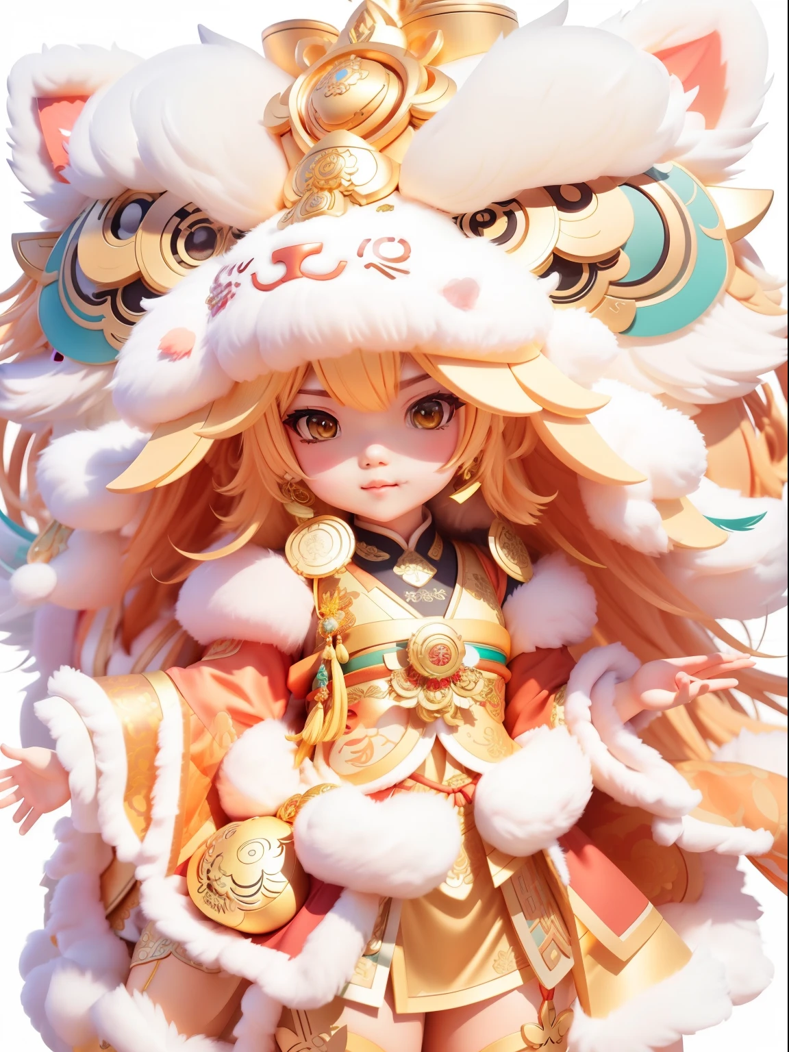 Image of Alphard in lion head costume, Lovely numbers, Lovely and detailed digital art, Rossdraws numbers, Popular topics on cgstation, Inspired by Puhua, Lovely numbers艺术, Guviz style artwork, Onmyoji Detailed Art, drank, Inspired by Wu Bin, rossdraws cartoon vibrant