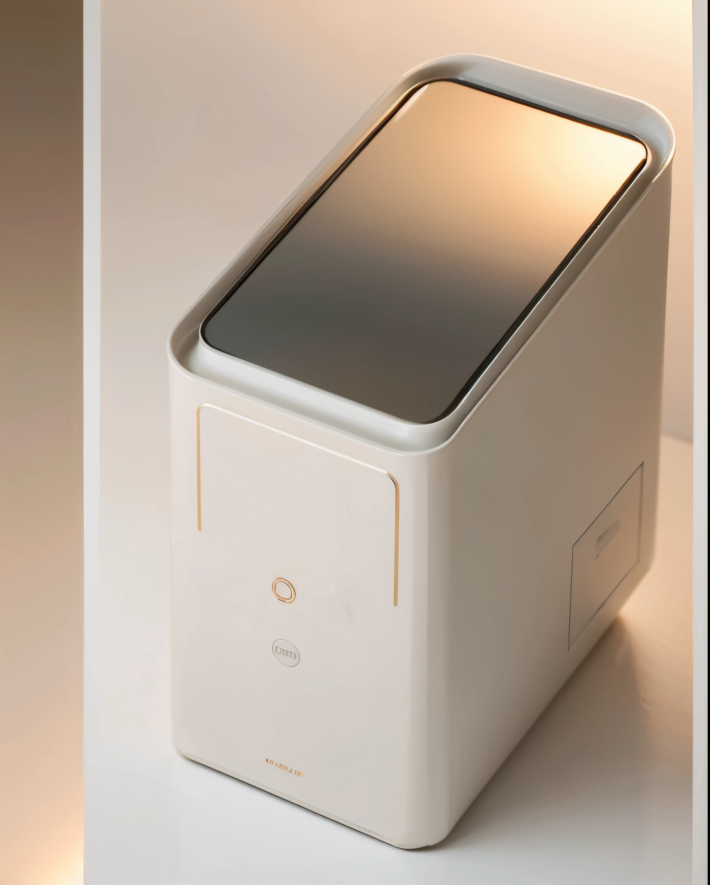 In a hospital of integrated traditional Chinese and Western medicine that is dominated by white people,There is a white table in front,There is a white recycled Chinese medicine product there,Opens both front and side,Touch screen at the top。Some Chinese medicinal materials compressed into the shape of instant noodles are concentrated on the table.,Enhance the sense of space。 good lighting,sharp focus,The picture is delicate and delicate,Gives a sense of reality and photorealism。This scene gives people a sense of tranquility、Comfortable and elegant feel,Full of exquisite details and quality。Computer rendering, custom-built,3d Computer rendering, Medium shot panorama, complete front view, 8k Computer rendering