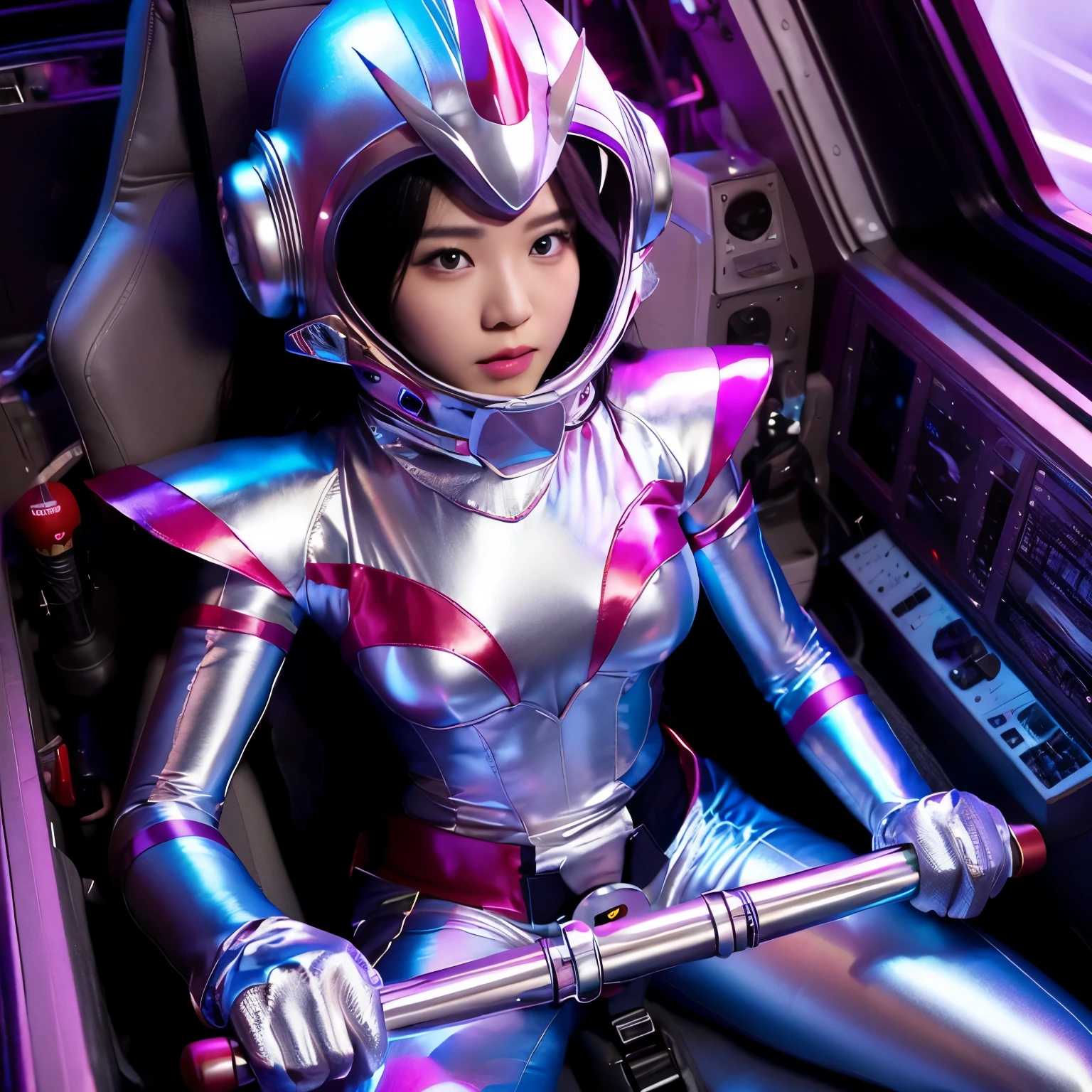 best image quality、Super high resolution、(realism:1.4)、Korean beauty star、The most beautiful KPOP star、face、Horny Korean makeup、erotic expression、A body that makes you want to touch it、Erotic photos、Realistic satin fabric texture、Costume made of stretch satin fabric that is smooth to the touch、The drape of the curved part of the satin fabric、Strong luster of costume、costume quality、8K photo quality、Costume made of high-quality satin fabric with high density、Super-class battle leather cloak with a smooth texture、Super Sentai Women's Heroine Suit、Super-class battleship shiny costumes、Texture of costumes that satin fetishists respond to、Thin, glossy stretch satin fabric、