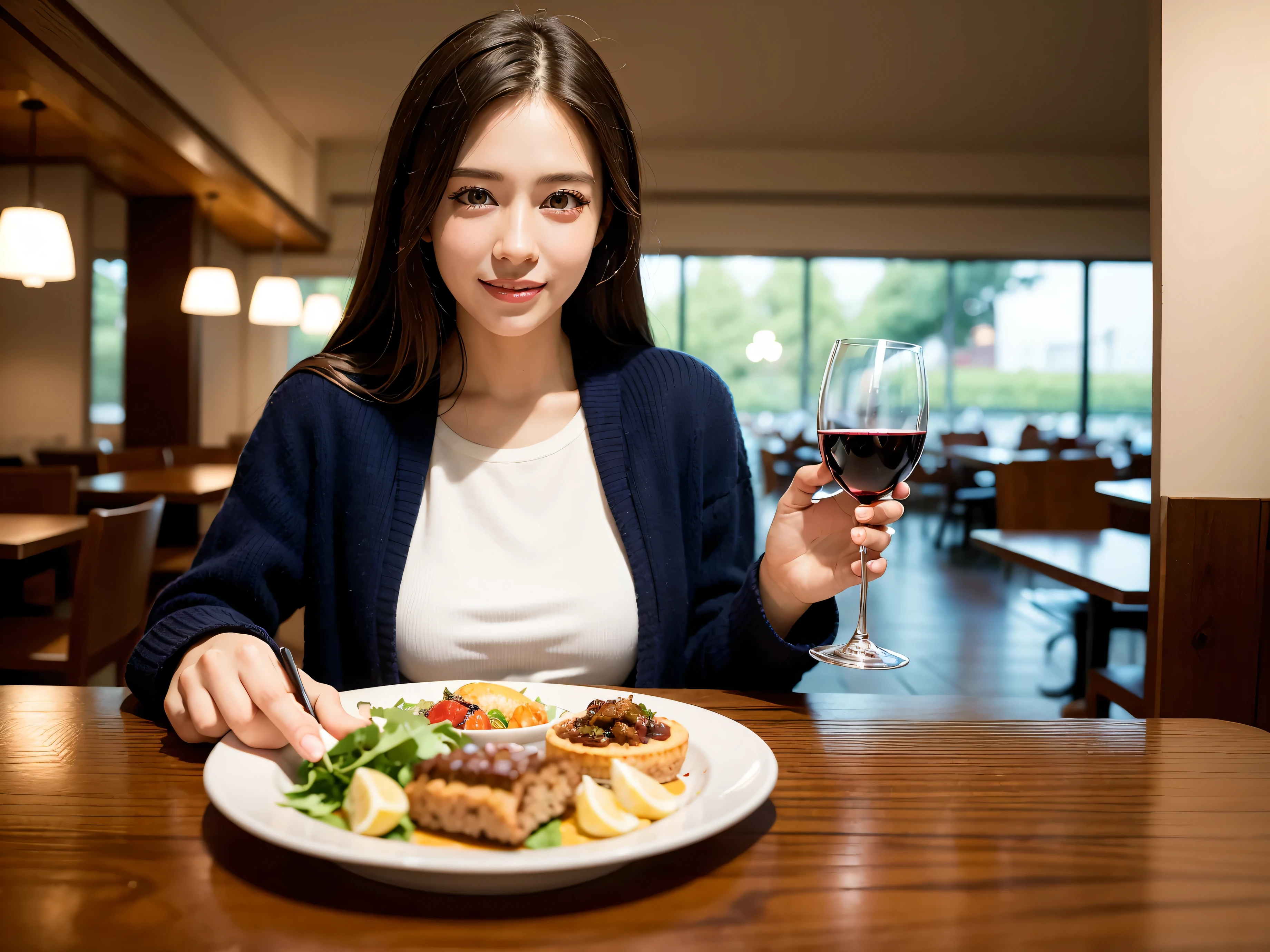 (including 64k, nffsw, highest quality, table top: 1.2), (realistic, photorealistic: 1.37), Beauty for 3 persons、long sleeve shirt、winter fashion、Colombia、Brazilian、Japanese、Dutch、German、Portuguese、Belgian、Italian、french,champagne、Sparkling wine、 (slimフェイス), (slimボティ), (brown hair), (shortcut), Neat beauty、cheeks blush a little, (35 years old), 38 years old, alone, 窓の外には美しく緻密なnight景が広がります., restaurant, wine glassが座っている, nightに, in a prominent place (from the Upper body) nova frog style, actress, model, Upper body, White wine, slim, wine glass, Super Clean night View, wine glass Put in the Middle, Happy smile, (smile: 1.15), beautiful and detailed eyes, Upper body, bust japan up, night, short, short, actress, model, Upper body, White wine, slim, wine glass, Super Clean night View, wine glass Put in the Middle, Happy smile,