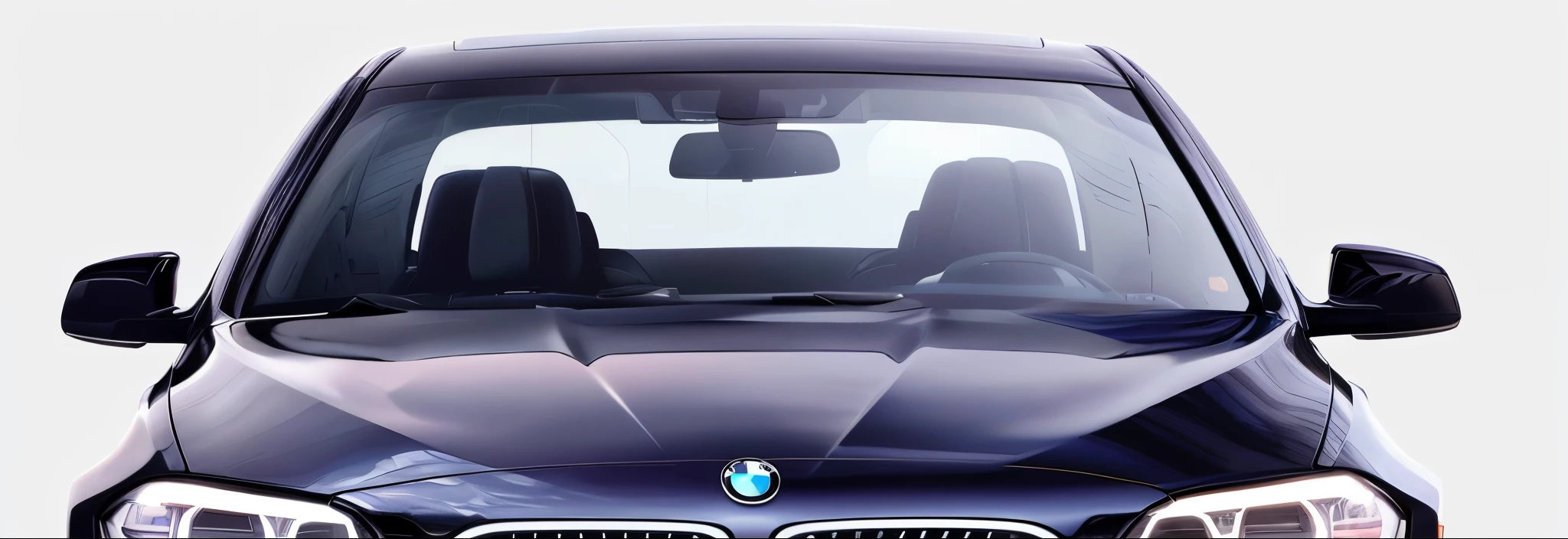 Cartoon,a close up of a black bmw car with a white background, front corner, bmw, transparent black windshield, High body details, front profile shot, head on, front perspective, a car, wide portrait, Front face, Front, front profile, , full view of a car, head on, frontal portrait, frontal shot
