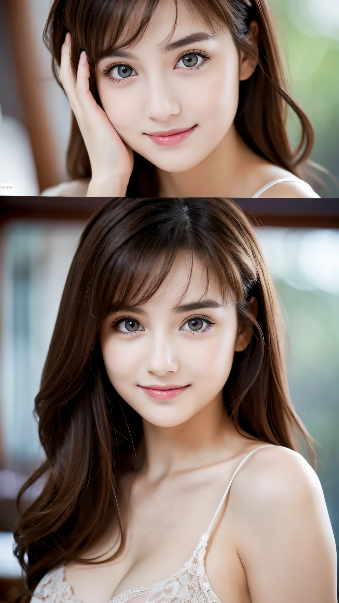 table top, highest shape, Super detailed, finely, High resolution, 8k wallpaper, beautiful and detailed eyes, winter dress, medium hair, small breasts, natural color lip, smile,、20 year old girl, midnight, beautiful and detailed face, big cleaves, random sexy pose, hot mood, perfect and beautiful face, Big eyes, RAW photo, beautiful and detailed eyes, small face, beautiful duplex, slim face and style, blur the background