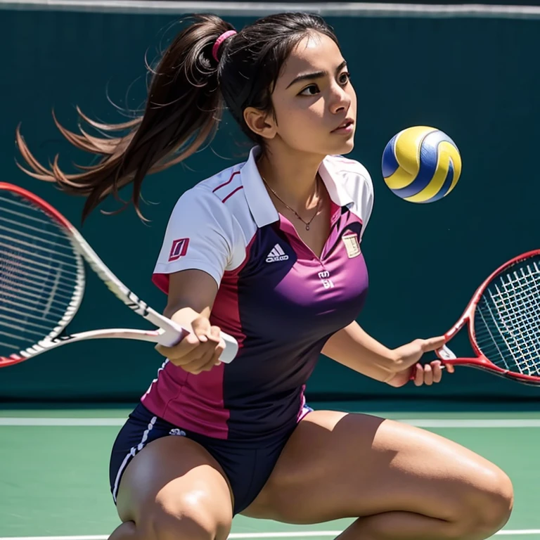 Garota colombiana jogadora de badminton