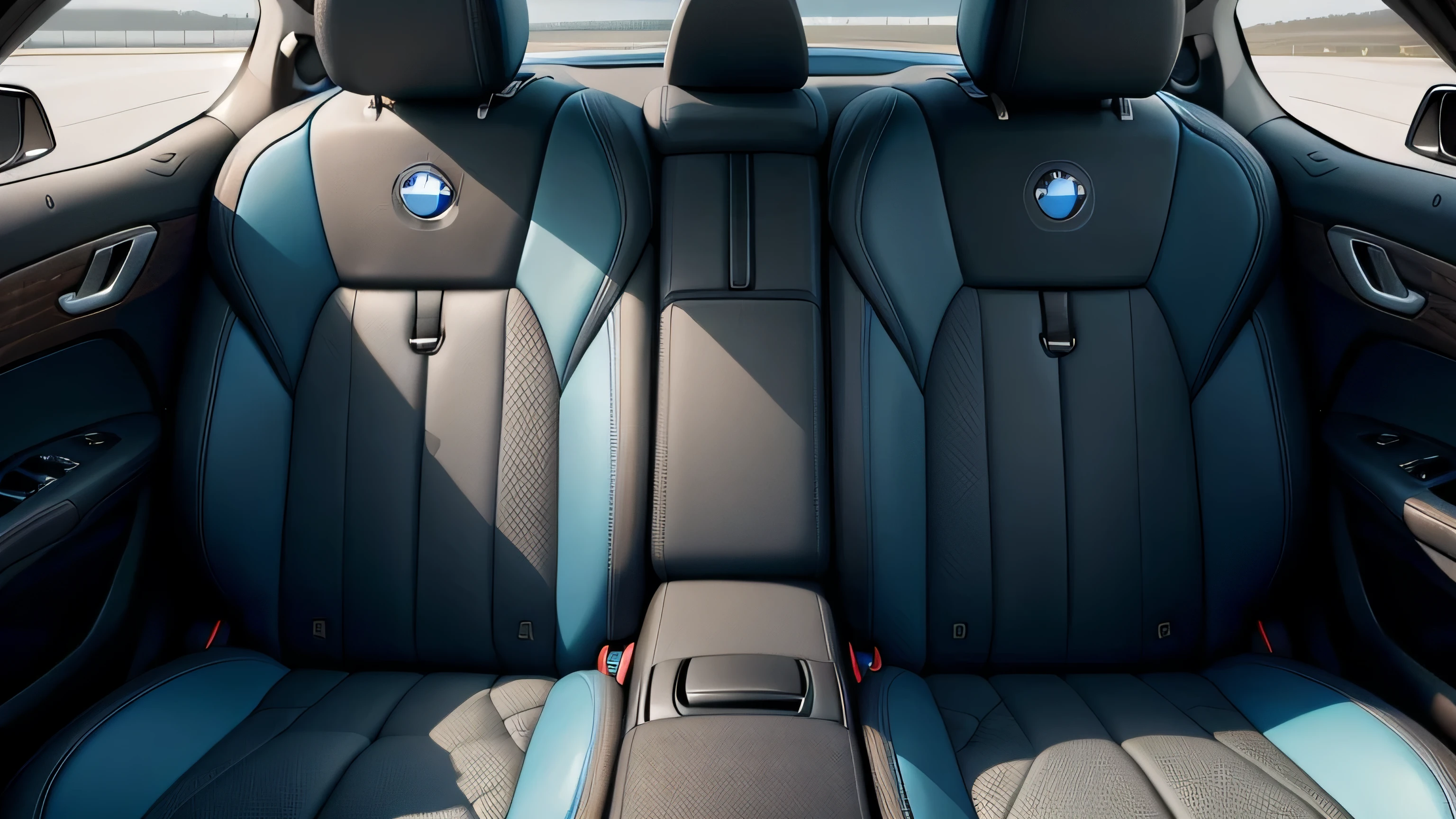 bmw,Rear seats.Front side photo, front view,