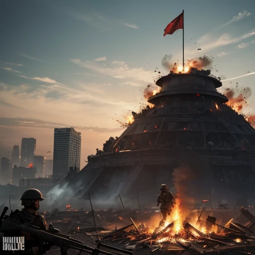 Powerful and inspiring Army Day poster, Adopt a bold red color scheme，and render in Unreal Engine 5.

For this concept, Let's take inspiration from the famous Chinese photographer Chen Jiagang, Known for its stunning red-themed works. The scene depicts a group of soldiers in uniform, standing tall and proud. The composition is balanced and symmetrical, Exudes a sense of unity and strength.

The color temperature chosen for the image is warm, The main color is red，Symbolizes bravery and vitality. The soldiers' faces were serious and determined, Reflect their dedication and commitment to their duties.

The lighting in the scene is dramatic, Cast a strong shadow，Emphasize the facial features of the soldier. Unreal Engine 5 is used to render realistic textures and details, Bring scenes to life with exceptional visual quality.