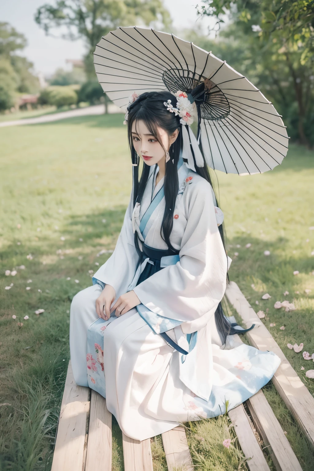 Hanfu，gauze，Beautiful，hair accessories，