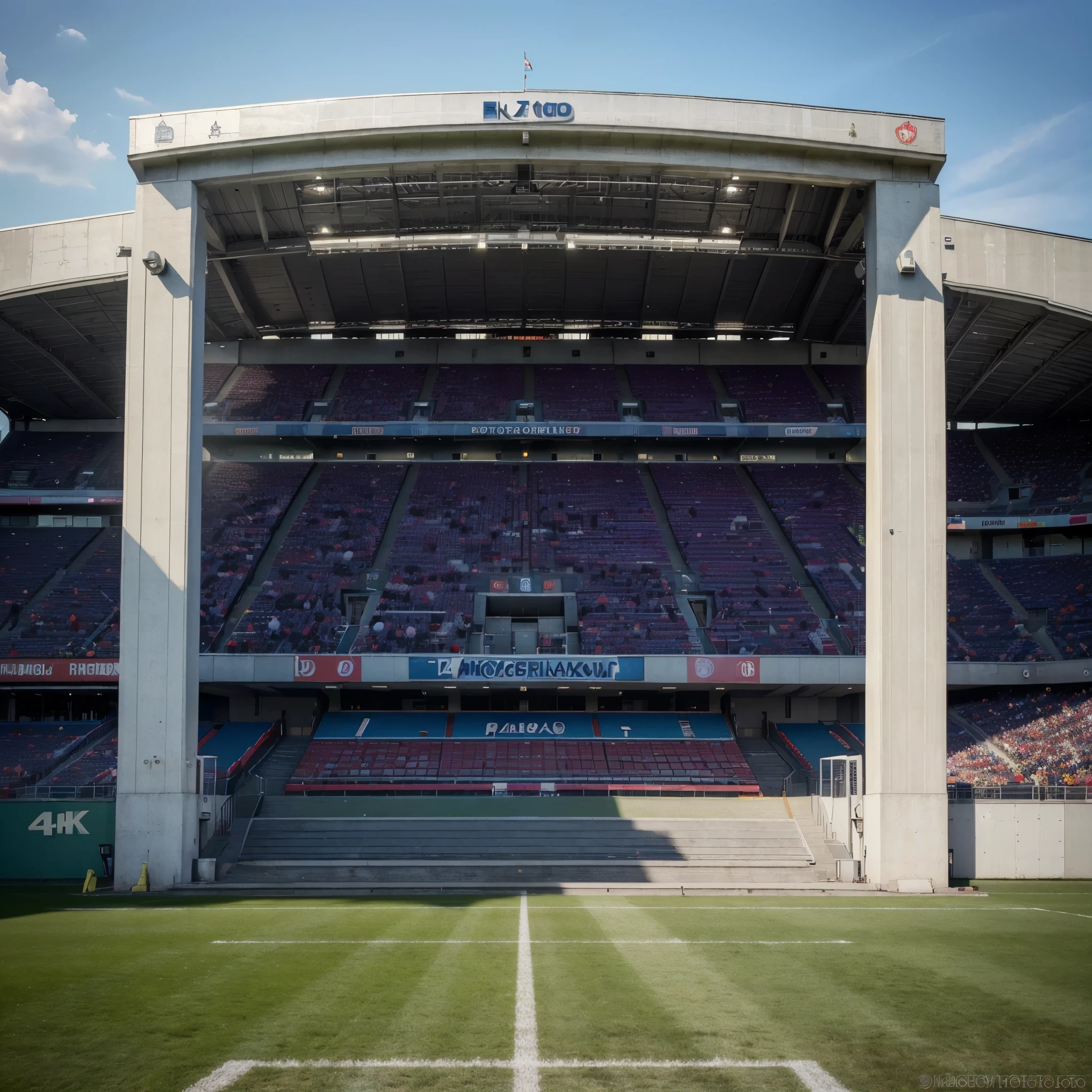 (best quality,4k,8k,highres,masterpiece:1.2),ultra-detailed,(realistic,photorealistic,photo-realistic:1.37),soccer stadium bleachers