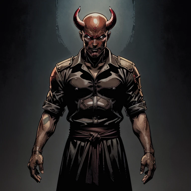 Un chef démon, Diablo 3, diable, devil, enfer, dans le style d'une bande dessinée