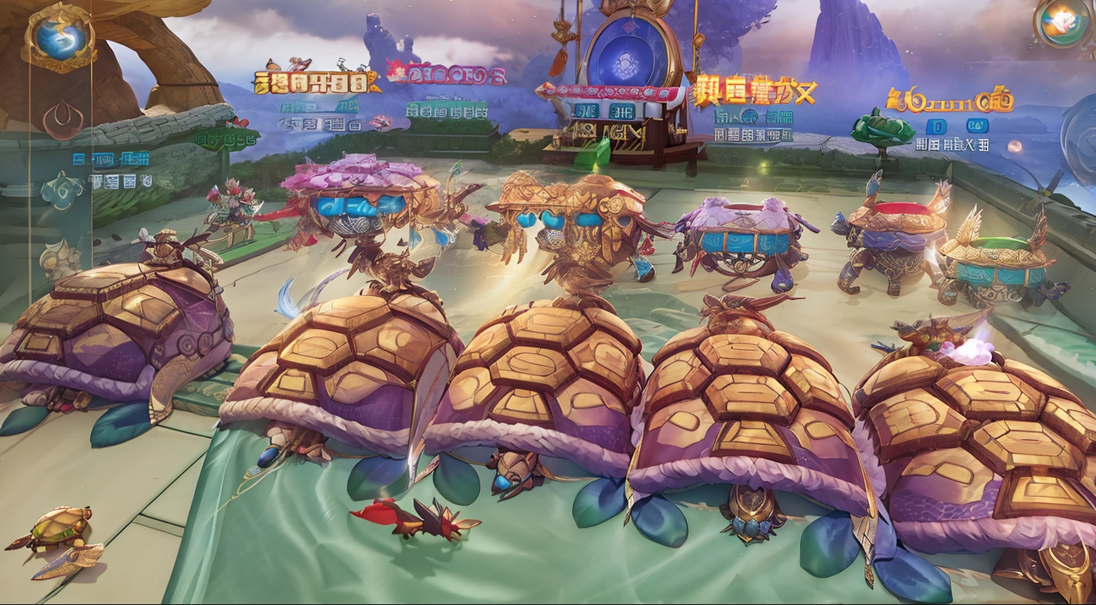 Close-up of a group of turtles in the game, shui mo hua, Multiplayer online gamesrpg, Multiplayer online gamesrpg Gameplay, Humanoid turtle monster, Queen of the Sea Mu Yanling, turtle warrior, Gameplay, headcrab, In-game graphics, Multiplayer online games, you were before, Gameplay screenshot, <Multiplayer online gamesrpgs scene, Game screenshots, kanliu666, lulu chen, 8 thousand gold
