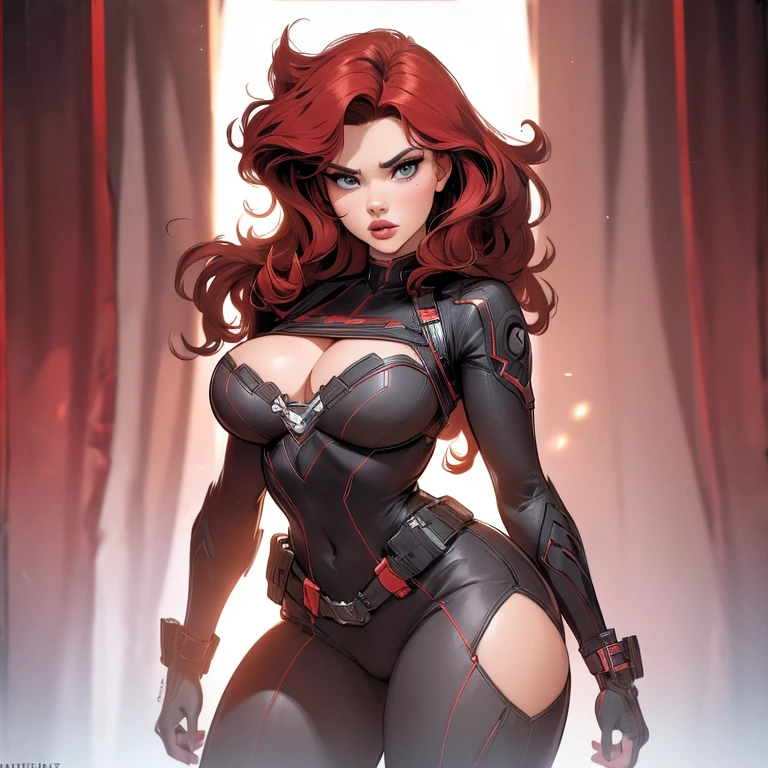 (masterpiece), (best quality), (photorealistic:1.3), 8k, detailed skin texture, detailed cloth texture, beautiful detailed face, intricate details, ultra detailed, scarlett johansson, Black Widow in the style of the Captain America, straight red hair, (full-length body:1.2)