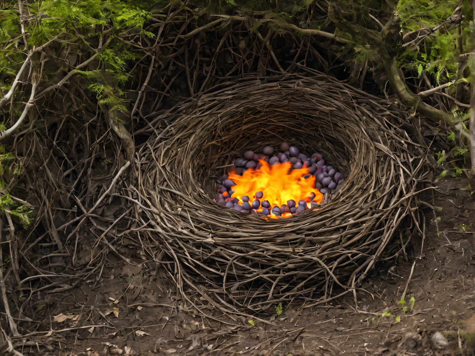 Large Fire Elemental Nest, in the nest of fire elemental and fire eggs