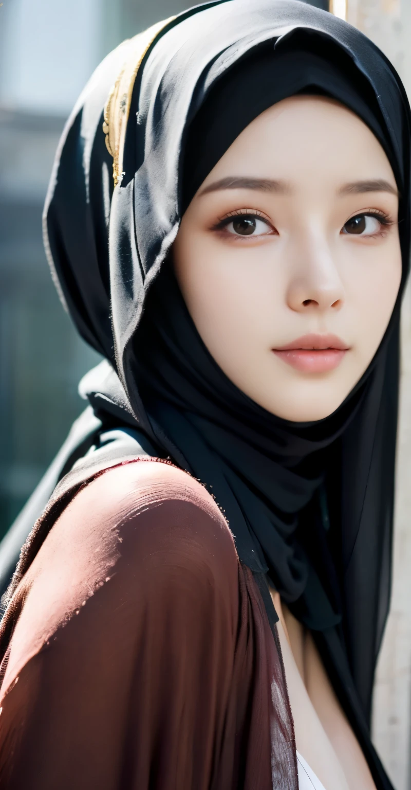 ((Best quality, 8k, Masterpiece)), {Multiple people}, backround people, (best quality,4k,8k,highres,masterpiece:1.2),(pasmina hijab korean beautiful), ultra-detailed,eyes detailed, face bright, face glow,detailed eyes, eyes korean,(realistic,photorealistic,photo-realistic:1.37),************ girl, thin lips, small lips, beautiful sma lips), big breasts, abaya, Pasmina hijab abaya,blue hijab pasmina,asian korean beautiful girl girl,book,( abaya blue ),book arab,erotic Asian korean Hijab