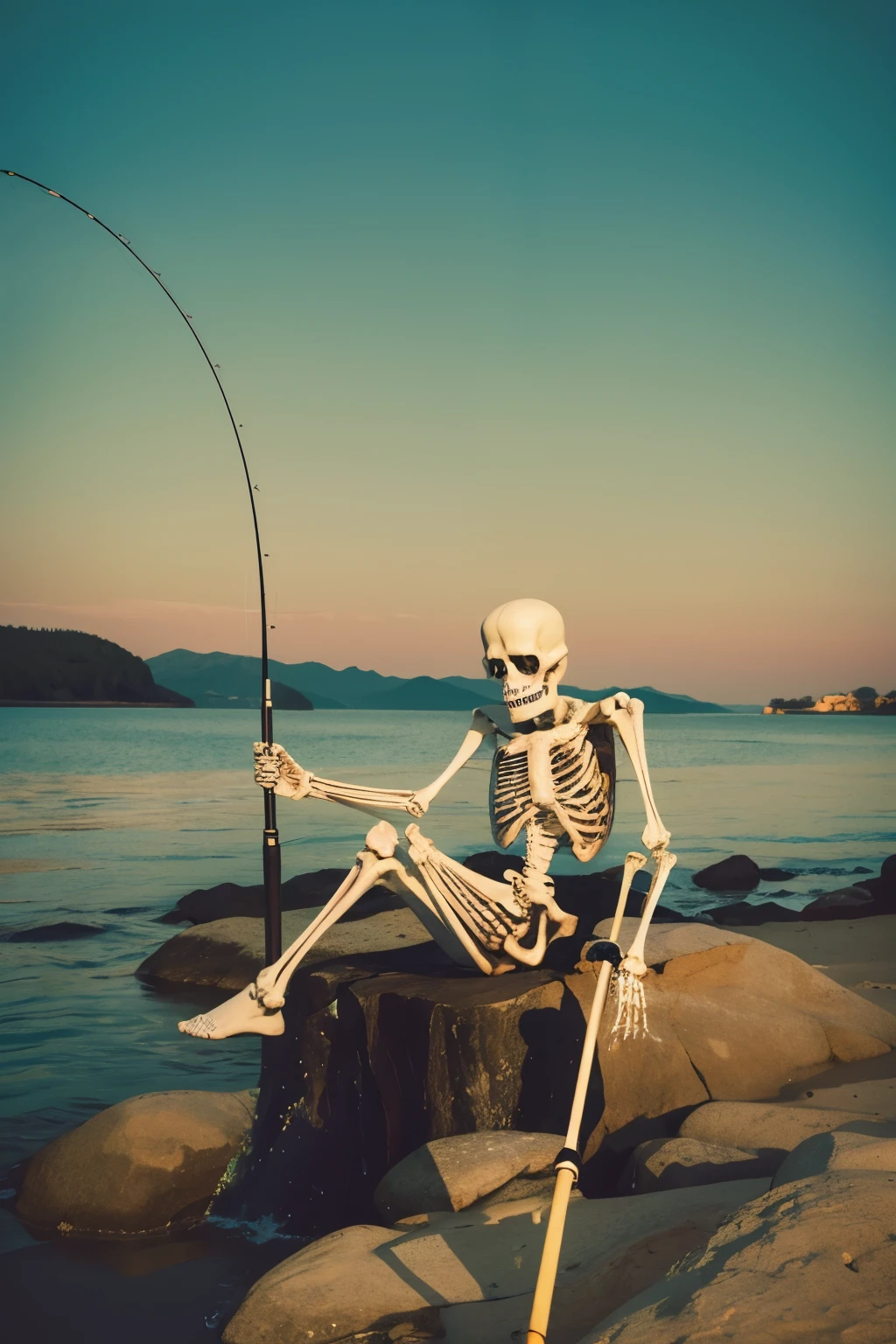 fishing, Skeleton, dark, animation, sea