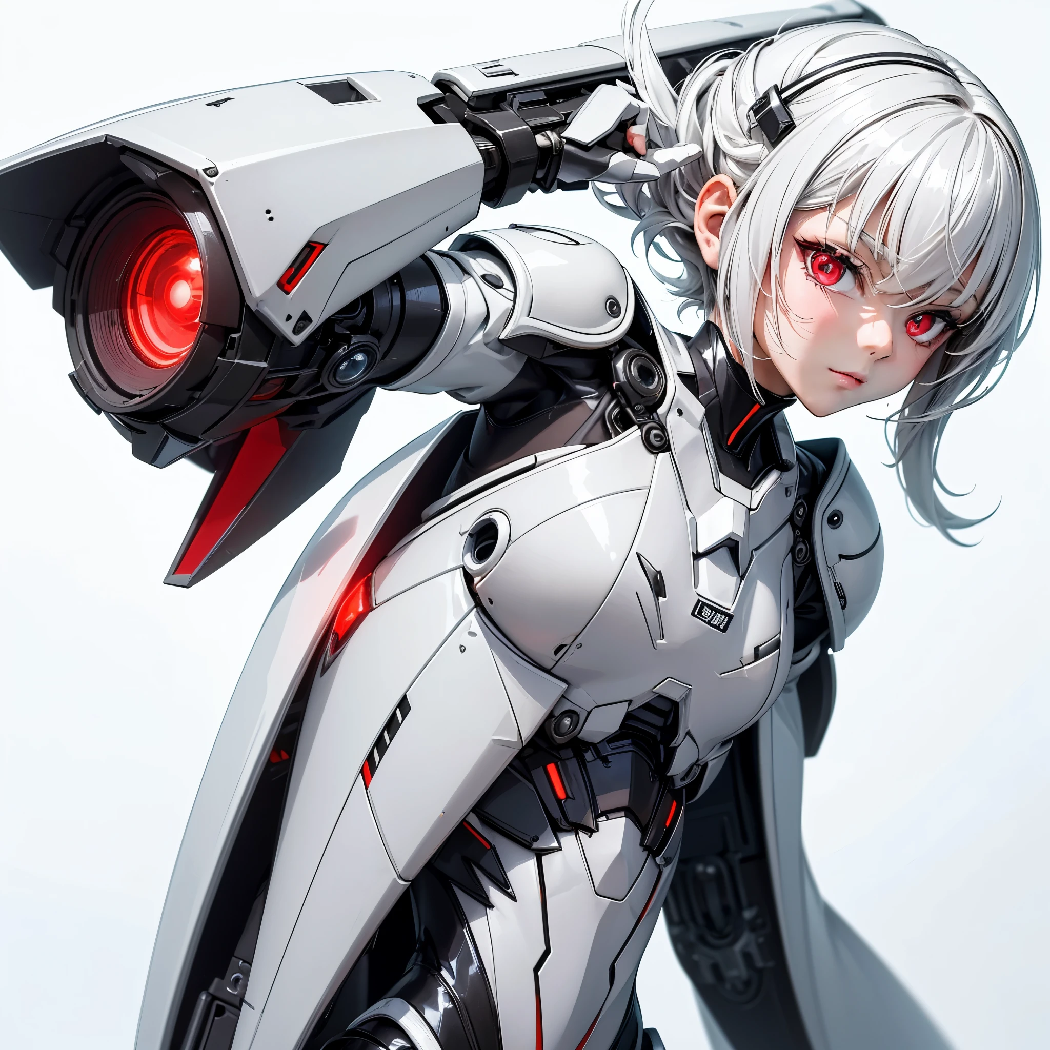 (8K, highest quality, masterpiece:1.2),High resolution,masterpiece,ultra detail,alone,1of girl,(white color of background:1.5),(Delicate eye),((whitehair)), short_hair, starry_null, alone, night_null, red_eye, red_ background, silver latex bodysuit, pilot_suit, fronthair, light_particle, ((triangular psychosensory apparatus on both sides of the head)), taut_clothes, medium-breasted, bokeh, mechanical-like clothing, Small logo pattern on chest zero, Vaginal Foreign Object Insertion,Very cute human 8 year old girl face,