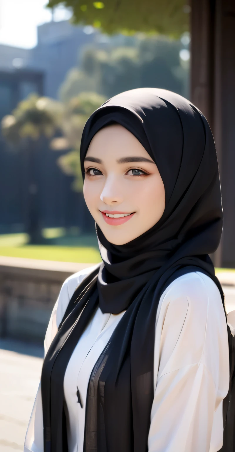 ((Best quality, 8k, Masterpiece)), {Multiple people}, backround people, (best quality,4k,8k,highres,masterpiece:1.2),(pasmina hijab korean beautiful), ( full body photo ), ((photo long distance shot:1.4)), ultra-detailed,eyes detailed, face bright, face glow,detailed eyes, eyes korean,(realistic,photorealistic,photo-realistic:1.37), years olirl, thin lips, small lips, red lips, smile lips, beautiful sma lips), big breasts, abaya, Pasmina hijab abaya,blue hijab pasmina,asian korean beautiful girl girl,book,( abaya blue ),book arab,erotic Asian korean Hijab