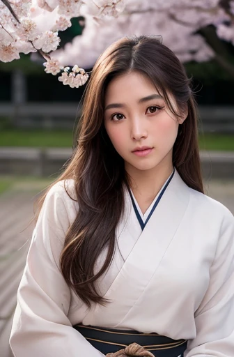 ((close:1.2)) highest quality,table top,Super high resolution,(realistic:1.4),RAW photo,(real skin texture:1.3),(film grain:1.he lives,Face shots,(()),tears flow,,dust,Tyndall effect,1 girl,Beautifully detailed eyes and face,brown eyes,look at the audience((long hair)) ((Half French and half Japan:1.3))((towards the camera:1.3))((full body shot:1.3))((head shot:1.3))((blush:1.3)),Cherry blossoms at night,outdoor