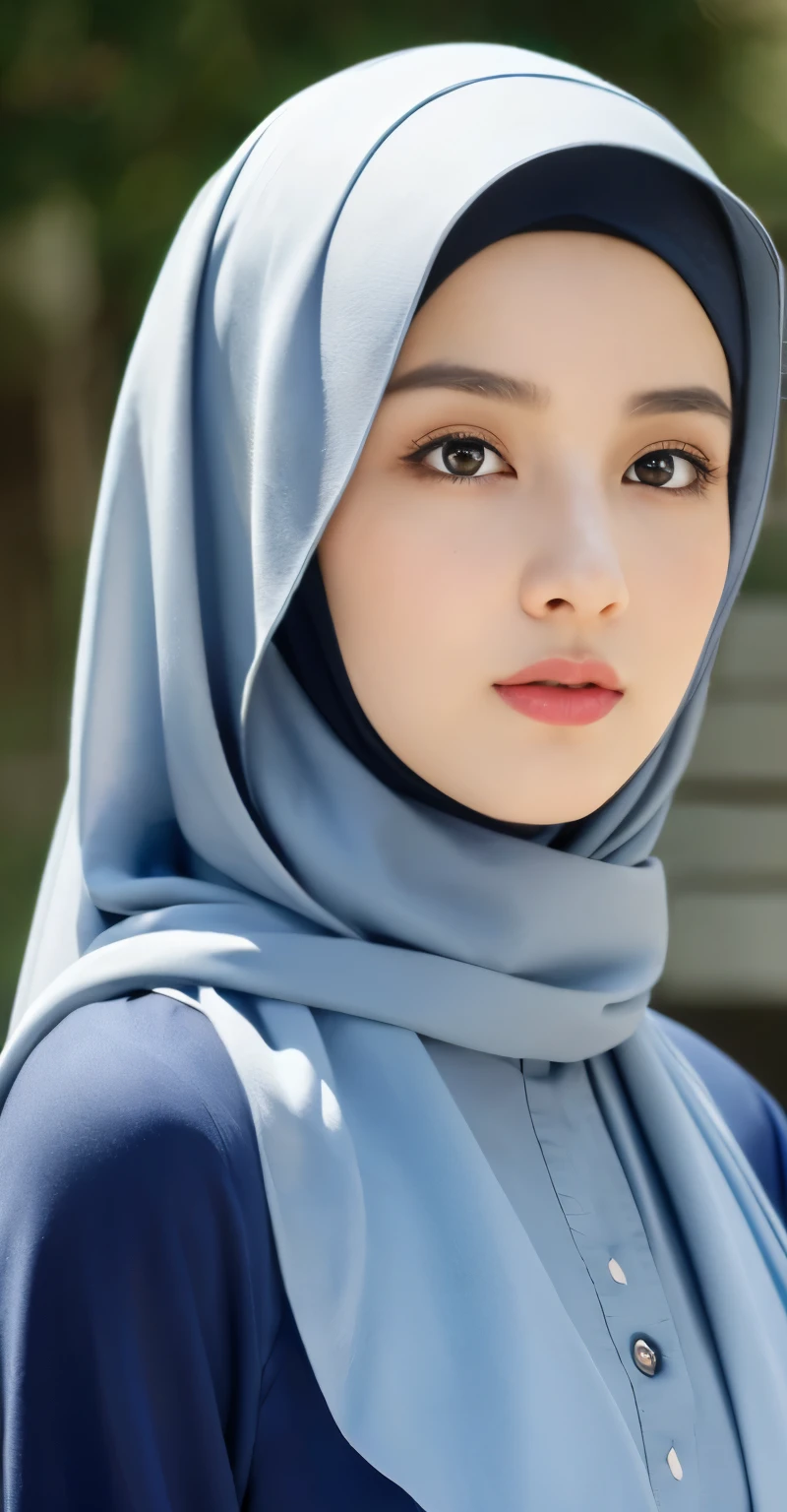 ((Best quality, 8k, Masterpiece)), photo of the same face, {Multiple people}, photo of the same face, backround people, (best quality,4k,8k,highres,masterpiece:1.2),(pasmina hijab korean beautiful), photo of the same face,(( full body photo )), ultra-detailed,eyes detailed, face beauty, face glow,detailed eyes, eyes korean,(realistic,photorealistic,photo-realistic:1.37), girl, thin lips, small lips, red lips, beautiful small lips), big breasts, abaya, Pasmina hijab abaya,blue hijab pasmina,asian korean beautiful girl girl,book,( abaya blue ),book arab,erotic Asian korean Hijab