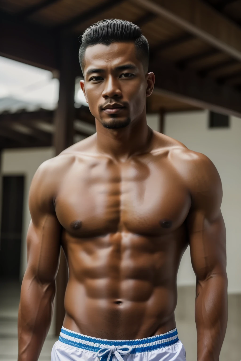 RAW photo in sequence, a picture of a handsome Indonesian man, nudo, corpo grande, pele suada, Estilo de cabelo baixo desfade, rosto atraente, estilo de vida, corpo nudo completo, pele brilhante, tattoos, 8k, imagem realista, authentic AI art, papel-pintado, 4k arte, desenho detalhado, 4k,8k cor enhanced 100%, restoration quality 100%, super restauro 100%, co gradation