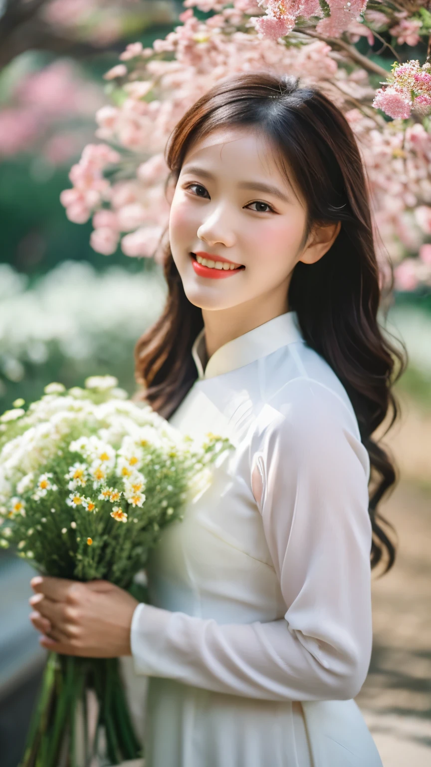 aodai, smile, photographed on a Nikon Z7 II Mirrorless Camera,120mm F/4 wide-angle
a woman in a pink dress with flowers in it and a (basket of flowers), Ding Yunpeng, phuoc quan, a stock photo, art photography
a woman in a white dress holding a bouquet of flowers, Byeon Sang-byeok, portrait photography, a stock photo, art photography
1girl, aodai, photo art, (flowers:1.2), tree, a stunning photo with beautiful saturation, ultra high res,(realistic:1.4)),deep shadow,(best quality, masterpiece), pale skin, dimly lit, shade, flustered, blush, highly detailed, skinny, BREAK depth of field, film grain, wrinkled skin, looking at viewer, knee, warm smile, beautiful hands, beautiful fingers