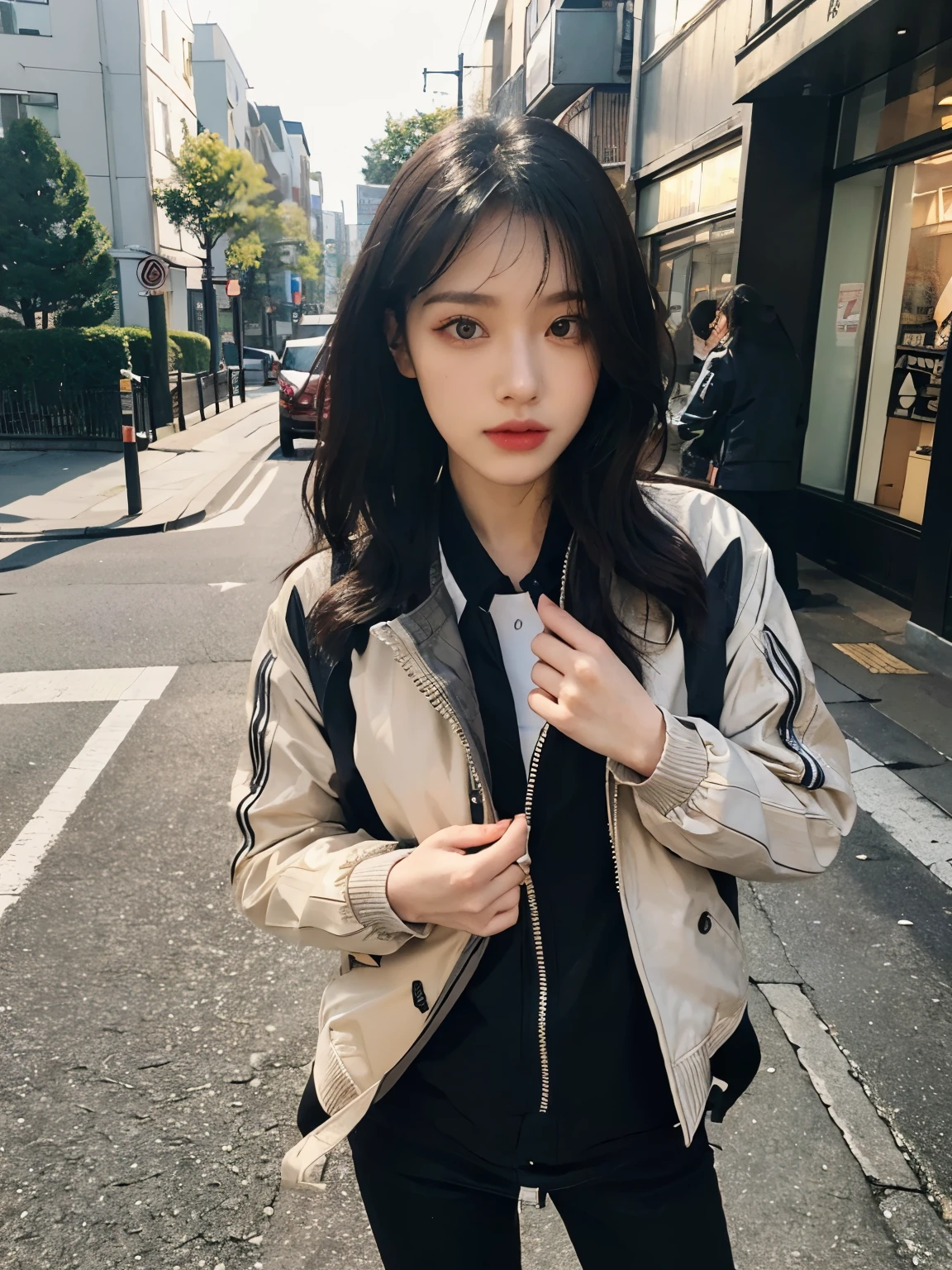 Highest image quality，Outstanding details，超高分辨率，（Fidelity：1.4），The best illustration，Favor the details，Highly cohesive 1girl，He has a delicate and beautiful face，Human real skin texture，Dressed in black and white JK，long whitr hair，Hold the water cup，In the playground，Legs exposed，Wear white calf socks on your legs，Sit Pose，Light and shadow tracking，The body proportions are perfect
