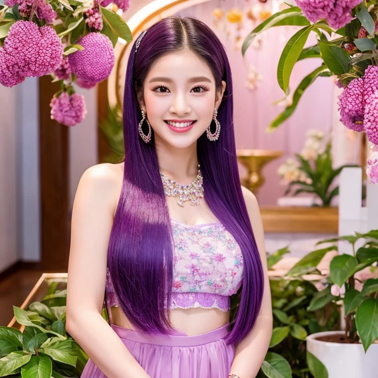 Meet Lyco, the personification of lychee. With flowing purple hair and an outfit reminiscent of the translucent glow of lychee fruit, she exudes an air of sophistication. Her elegant smile, filled with knowledge and affection, complements the lychee-inspired accessories and jewelry adorning her. Against a backdrop of vibrant lychee fruits, the scene captures Lyco’s calm and cheerful personality. The overall ambiance paints a serene and bright setting, echoing the sweet aroma of lychee in every detail