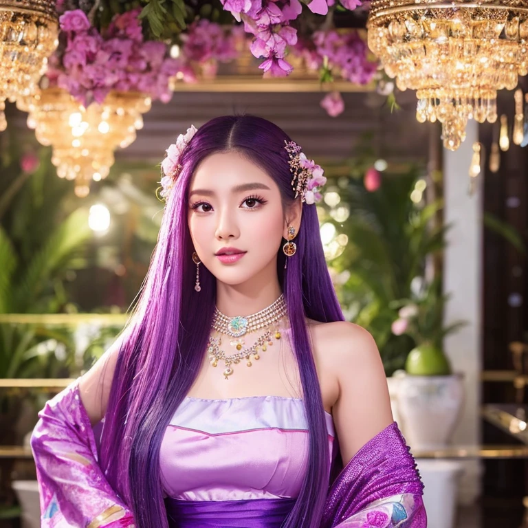Meet Lyco, the personification of lychee. With flowing purple hair and an outfit reminiscent of the translucent glow of lychee fruit, she exudes an air of sophistication. Her elegant face, filled with knowledge and affection, complements the lychee-inspired accessories and jewelry adorning her. Against a backdrop of vibrant lychee fruits, the scene captures Lyco’s calm personality. The overall ambiance paints a serene and bright setting, echoing the sweet aroma of lychee in every detail