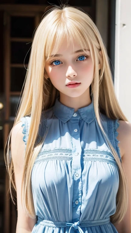 real photo quality、15 year old beautiful girl、extraordinary sexy beauty、Beautiful, gentle and bright look、sexy refreshing look、Perfect beautiful cute face with long bangs、super long blonde straight hair、Beautiful facial hair、very cute beautiful sexy young little woman、Beautiful cute face so perfect and beautiful、beautiful clear pale blue eyes