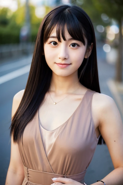 black dress, 17 years japanese cute girl,