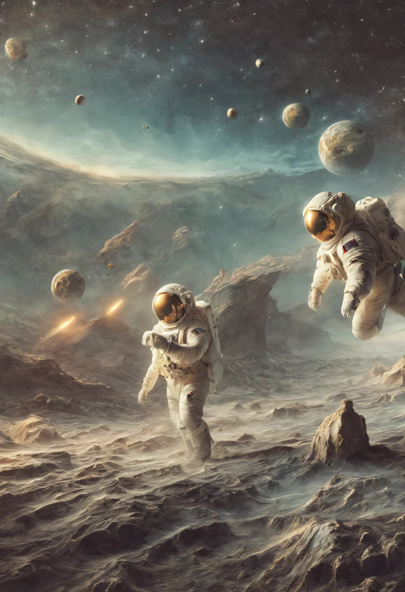 astronauts in space, planet space 
