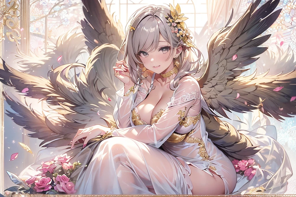 40-year-old mature woman、sensual curves、huge breasts、thighs、bubble、お尻のmasterpiece, 最high quality, Super detailed, full body shot, mature woman, 美しい mature woman, nightgown and underwear, enchanting smile, thick lips, Chubby lips, blush, looking at the viewer, provocative expression, beautiful hairstyle, cleavage, Plump、curvy hips、attractive face、naughty face、sexy lingerie 、an inviting gaze、Expression of emotions、Lewd underwear、erotic see-through lingerie set、Standing position、gorgeous accessories 、big breastsの女性, bare shoulders, golden hair, colored feather, metal ornaments, colored flowers, particle, light, (masterpiece, 最high quality, 最high quality, official art, beautiful and aesthetic:1.2), (1 girl:1.3), very detailed,(fractal art:1.1),(colorful:1.1)(flowers:1.3),most detailed,(zentangle:1.2), (dynamic pose), (abstract background:1.3), (shiny skin), (lots of colors :1.4), ,(earrings:1.4), (feather:1.4),masterpiece, 最high quality, Super detailed, 30~40 years, full body shot, mature woman, 美しい mature woman, nightgown and underwear, enchanting smile, thick lips, Chubby lips, blush, looking at the viewer, provocative expression, short hairstyle, cleavage, Plump、curvy hips、attractive face、naughty face、sexy lingerie 、an inviting gaze、Expression of emotions、Lewd underwear、erotic see-through lingerie set、Standing position、gorgeous accessories、various hairstyles,gold headband,plump breasts,convex buttocks,greek clothing,Tulle covers the breasts,perfectly proportioned, detailed clothing details,marble,god statue,cinematic lighting, film grain, Fuji color, contrast of light and dark, (((16K))), masterpiece, Super detailed, high detail, high quality, High resolution, 、(((erotic see-through lingerie set)))、gorgeous accessories、raise your butt, from below, (((NSFW:1.2)))、exposed chest、gasping face、Openwork decoration,(((see through dress)))、(((anatomically correct body))) , 最high quality, Super detailed, (((Lewd underwear)))、raise your butt, from below, (NSFW: 1.4)、exposed chest、(((gasping face)))、Openwork decoration,(((see through dress)))、(((R-18)))、Hakari、Whirlpool、thighs, big breasts, Are standing, cowboy shot, blush, 1 girl, (masterpiece:1.3), (High resolution), (8K), (very detailed), perfect face, Nice eyes and face, (((最high quality))), (Super detailed), detailed face and eyes, (alone), High resolution、beautiful eyes,(((sexy pose)))、(((big breasts)))、(((超High resolution)))、(((detailed description)))、gentle smile、Bright and beautiful eyes