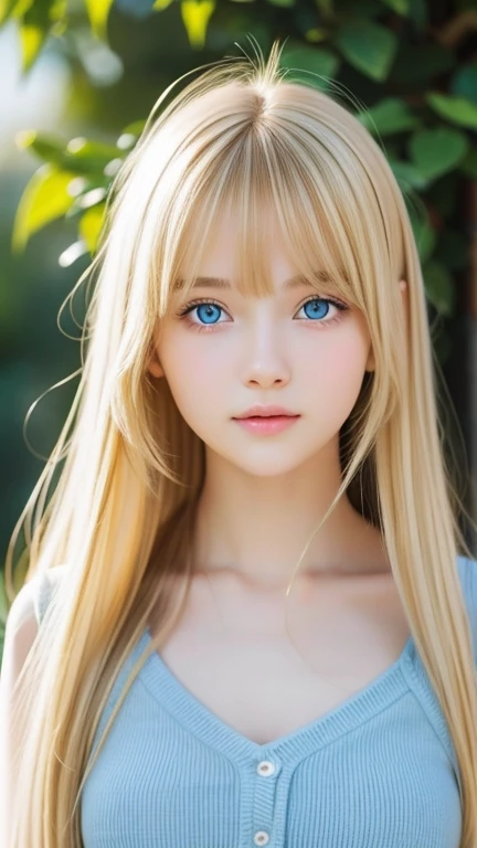 real photo quality、15 year old beautiful girl、extraordinary sexy beauty、Beautiful, gentle and bright look、sexy refreshing look、Perfect beautiful cute face with long bangs、super long blonde straight hair、Beautiful facial hair、very cute beautiful sexy young little woman、Beautiful cute face so perfect and beautiful、beautiful clear pale blue eyes