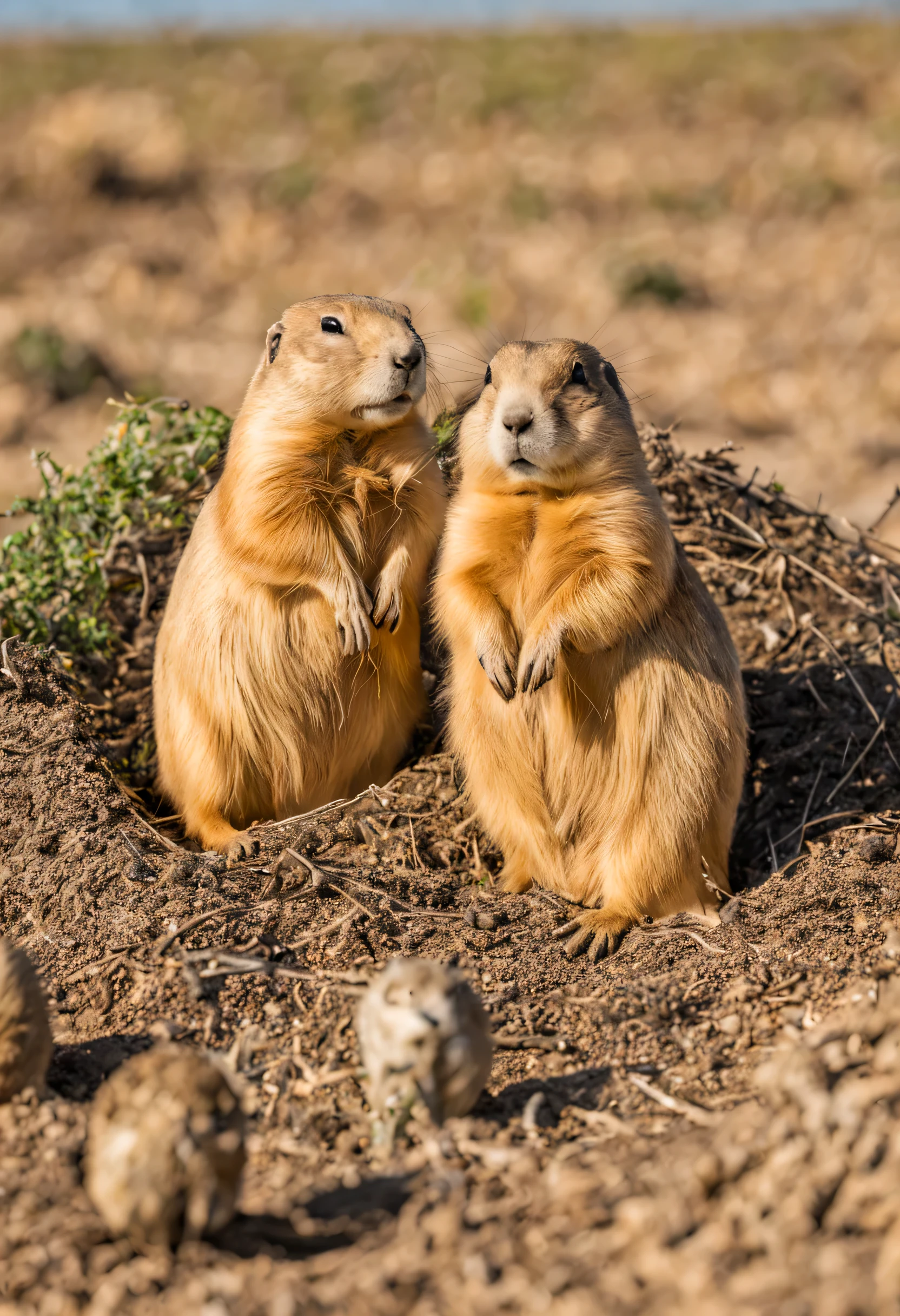 prairie dog nests and colonies,