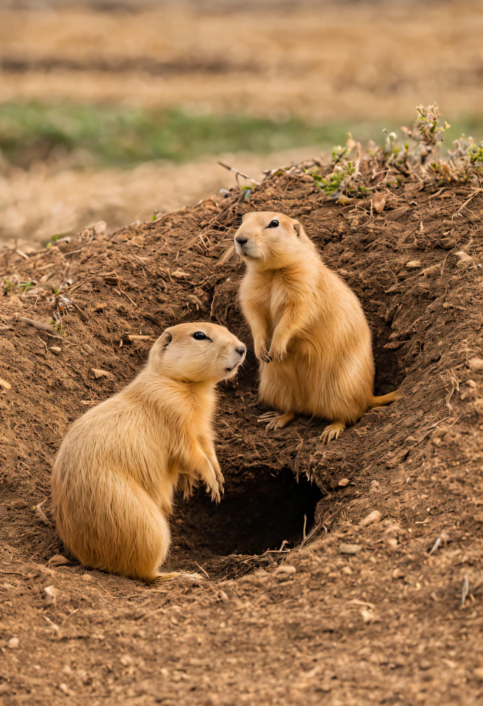 prairie dog nests and colonies,