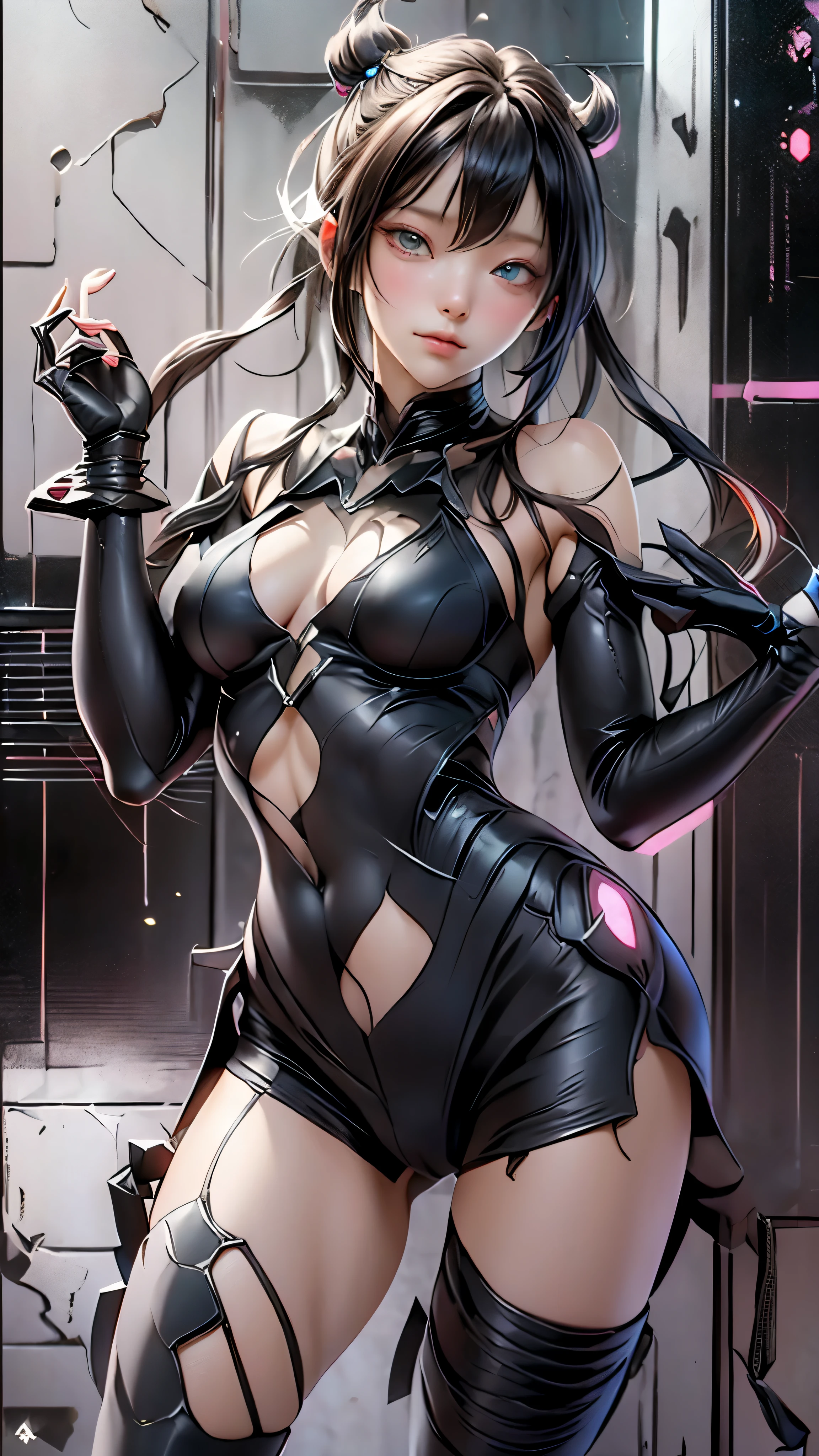 ((highest quality)), ((masterpiece)), (be familiar with:1.4), 。.。.。.3D, beautiful cyberpunk woman image,nffsw(high dynamic range),ray tracing,NVIDIA RTX,super resolution,unreal 5,scattered below the surface,PBR texturing,Post-processing,anisotropic filtering,written boundary depth,maximum clarity and sharpness,multilayer texture,Albedo and specular maps,surface shading,Accurate simulation of light-matter interactions,perfect proportions,octane rendering,two-tone lighting,wide aperture,Low ISO、White balance、Rule of thirds、8,000 students、((Holding a sword in your hand))