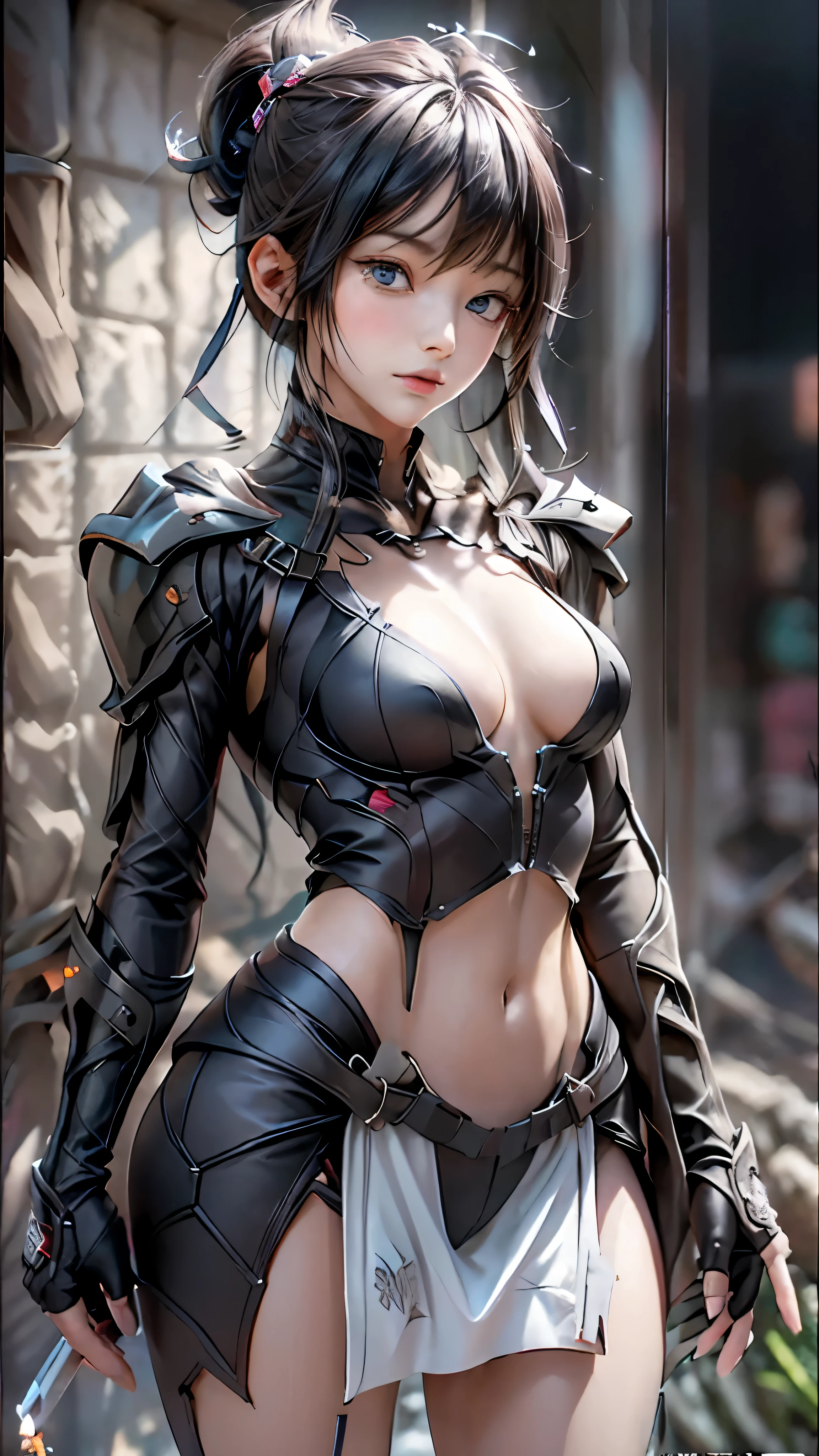 ((highest quality)), ((masterpiece)), (be familiar with:1.4), 。.。.。.3D, beautiful cyberpunk woman image,nffsw(high dynamic range),ray tracing,NVIDIA RTX,super resolution,unreal 5,scattered below the surface,PBR texturing,Post-processing,anisotropic filtering,written boundary depth,maximum clarity and sharpness,multilayer texture,Albedo and specular maps,surface shading,Accurate simulation of light-matter interactions,perfect proportions,octane rendering,two-tone lighting,wide aperture,Low ISO、White balance、Rule of thirds、8,000 students、((Holding a sword in your hand))