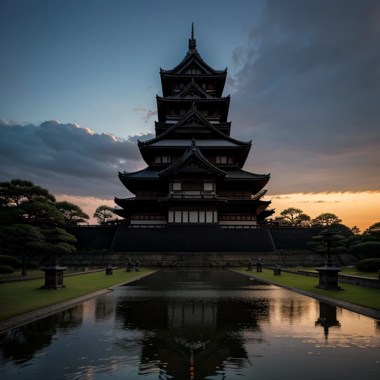 dark Japanese castle