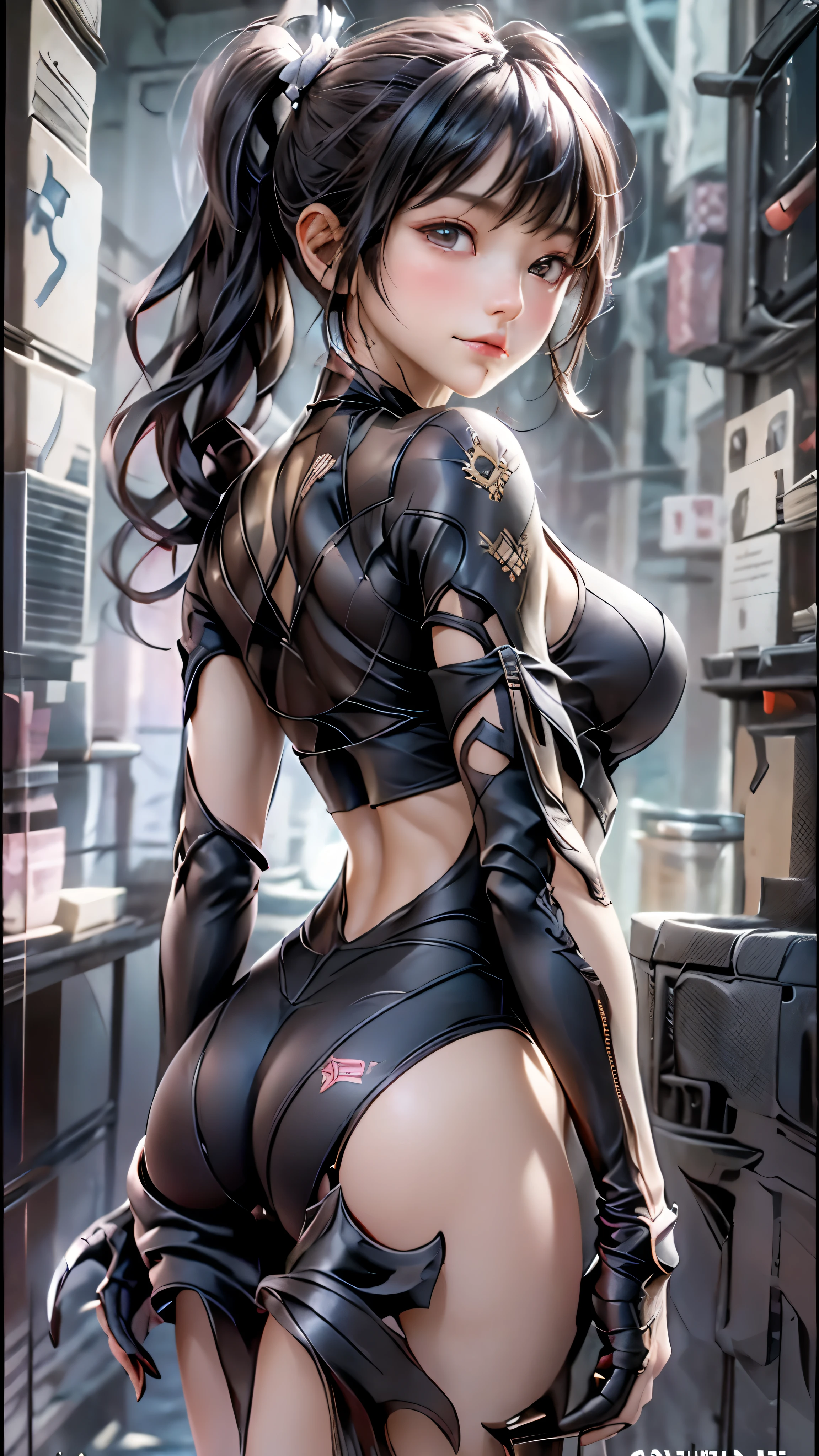 ((highest quality)), ((masterpiece)), (be familiar with:1.4), 。.。.。.3D, beautiful cyberpunk woman image,nffsw(high dynamic range),ray tracing,NVIDIA RTX,super resolution,unreal 5,scattered below the surface,PBR texturing,Post-processing,anisotropic filtering,written boundary depth,maximum clarity and sharpness,multilayer texture,Albedo and specular maps,surface shading,Accurate simulation of light-matter interactions,perfect proportions,octane rendering,two-tone lighting,wide aperture,Low ISO、White balance、Rule of thirds、8,000 students、((Holding a sword in your hand))(((look back)))