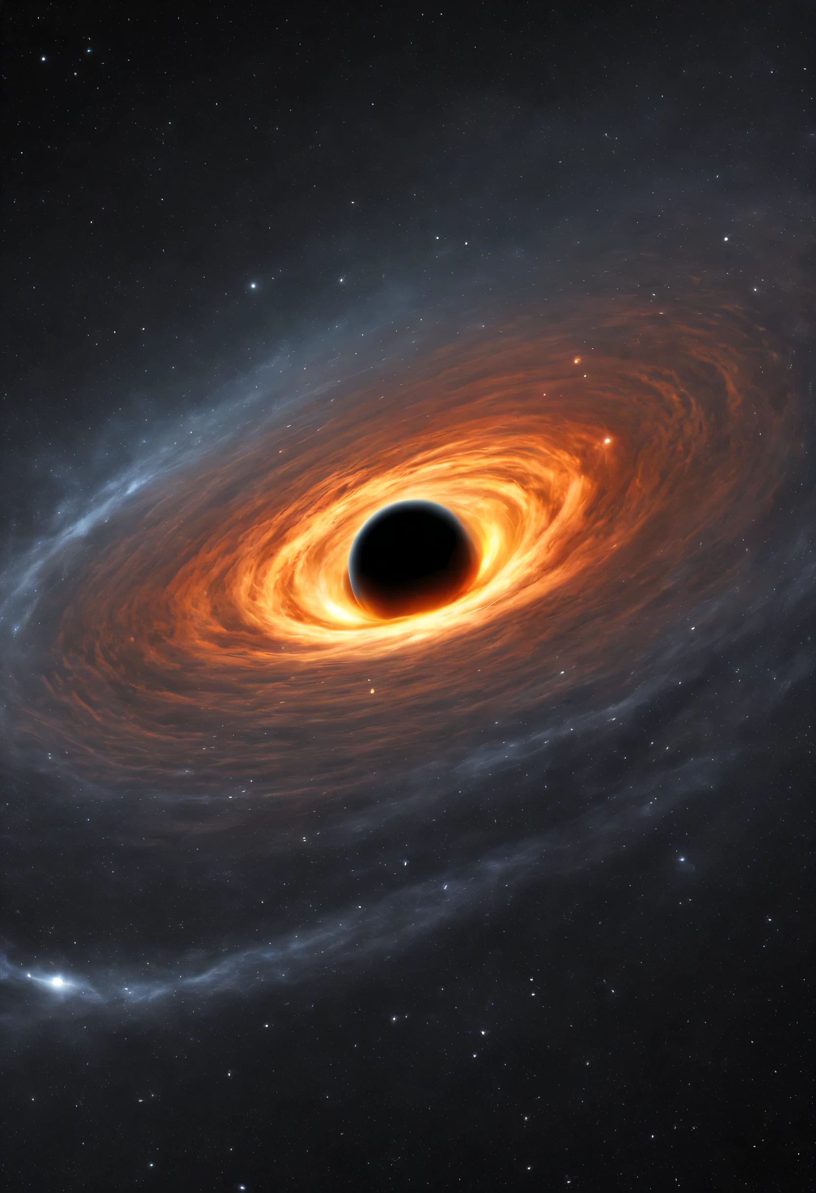  A huge black hole distorts the space around it