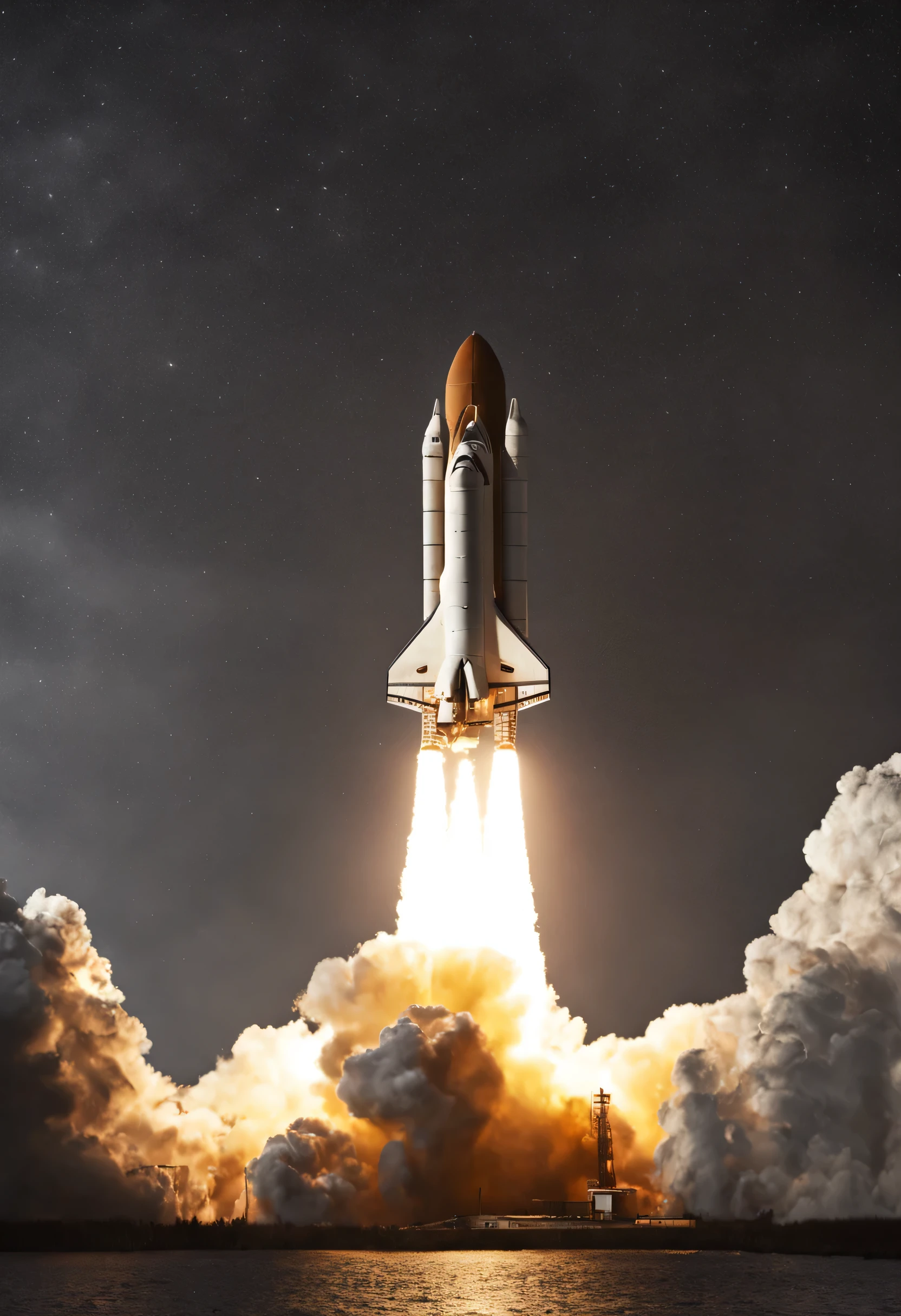 The space shuttle sets off on a mission