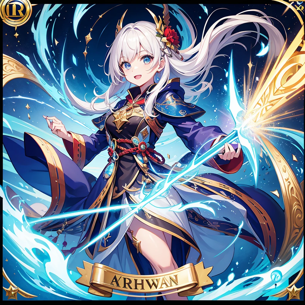 highest quality、Card Background、Card Design、woman、Wizard with a wand