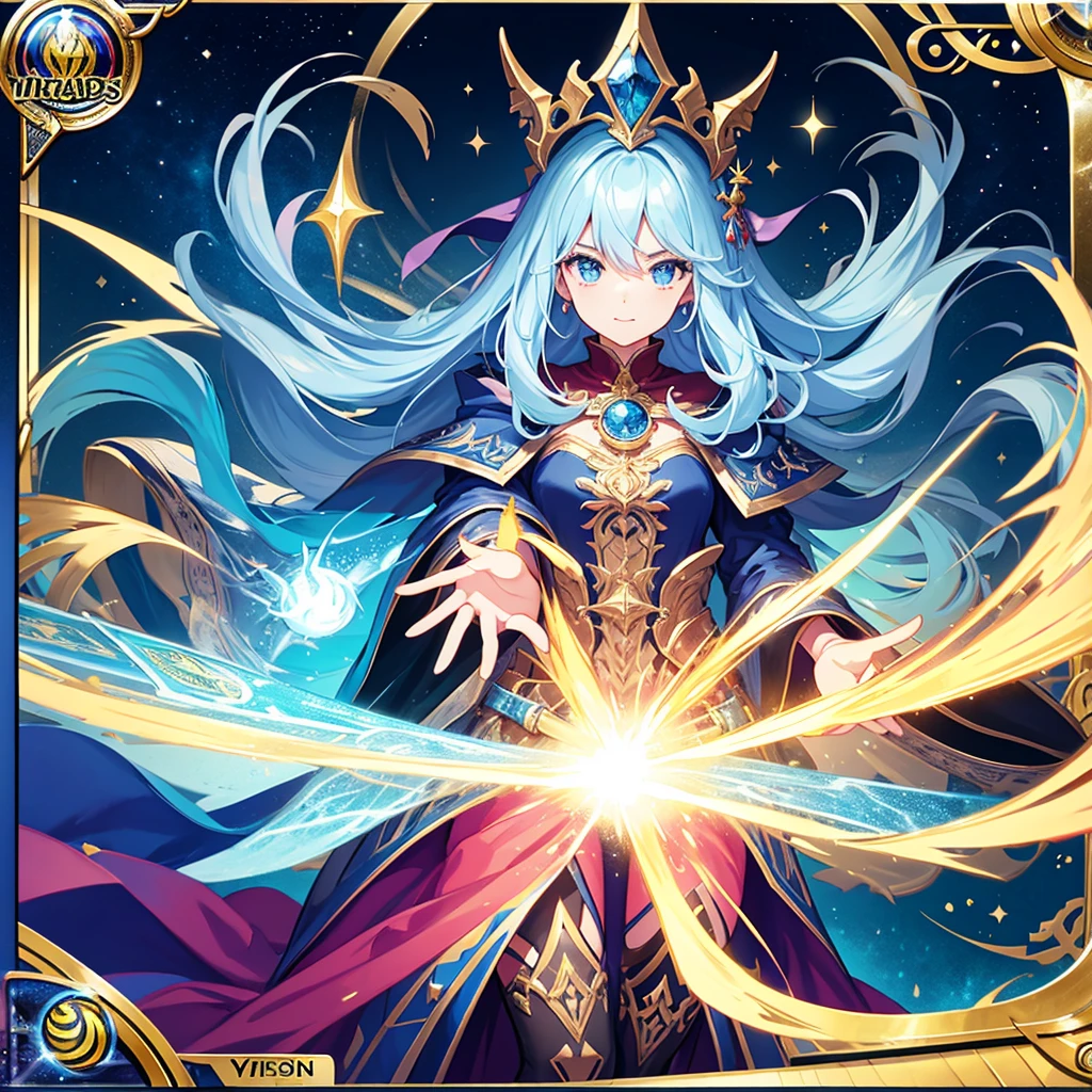 highest quality、Card Background、Card Design、woman、Wizard with a wand