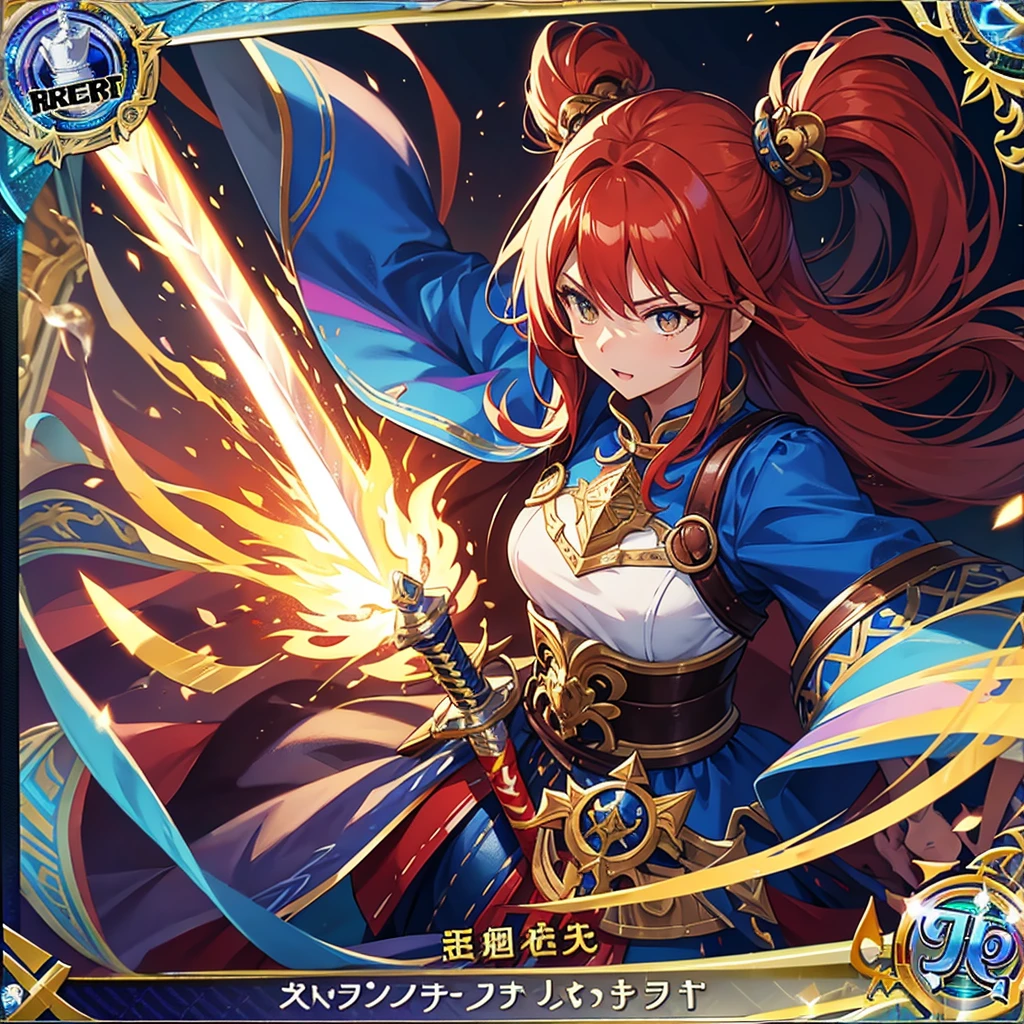 highest quality、Card Background、Card Design、Warrior with a sword、action、Rare Cards