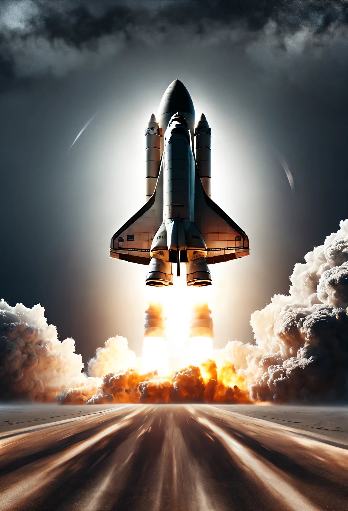 The space shuttle sets off on a mission