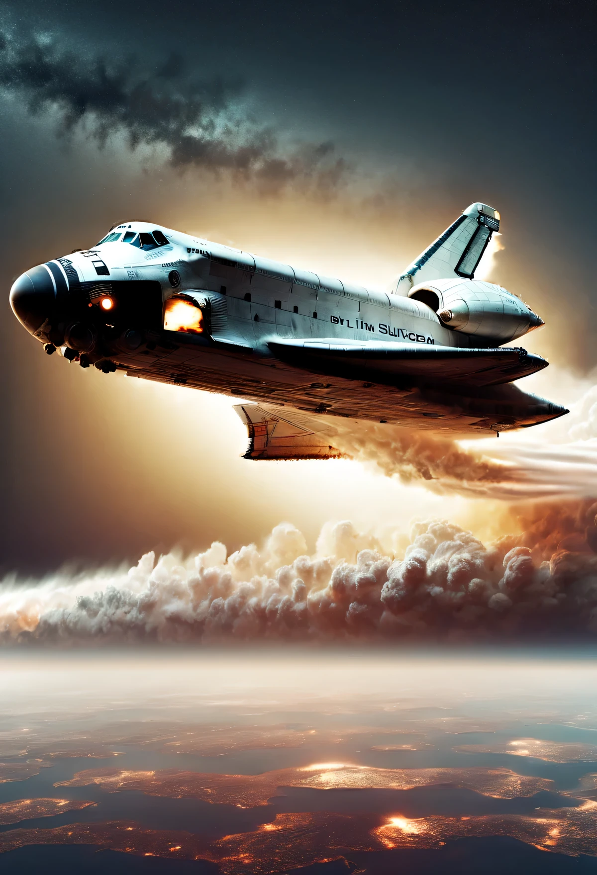 The space shuttle sets off on a mission