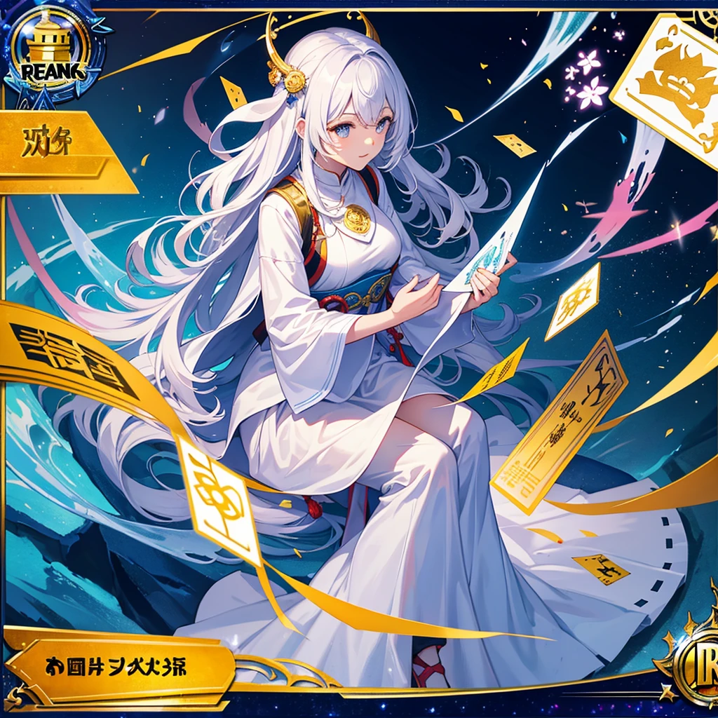 highest quality、Card Background、Card Design、woman、Praying monk、Light properties