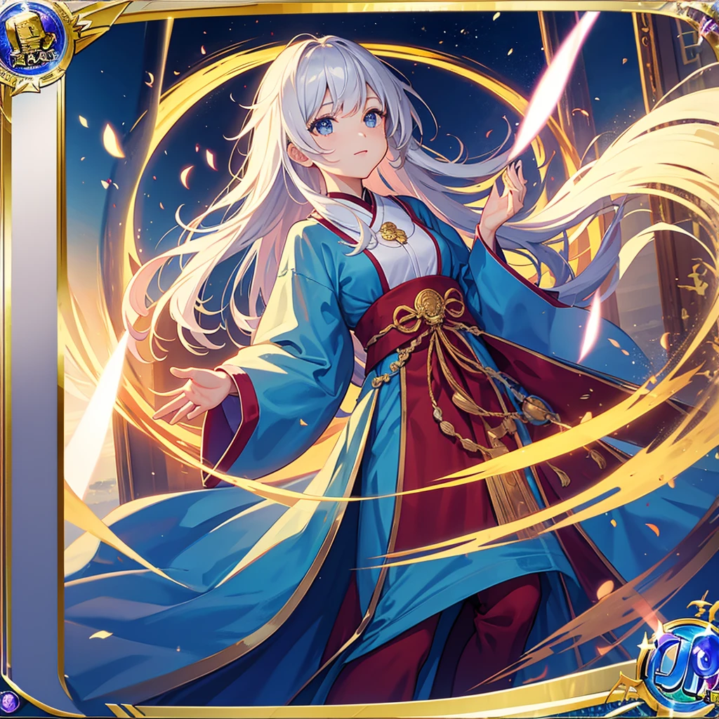 highest quality、Card Background、Card Design、woman、Praying monk、Light properties
