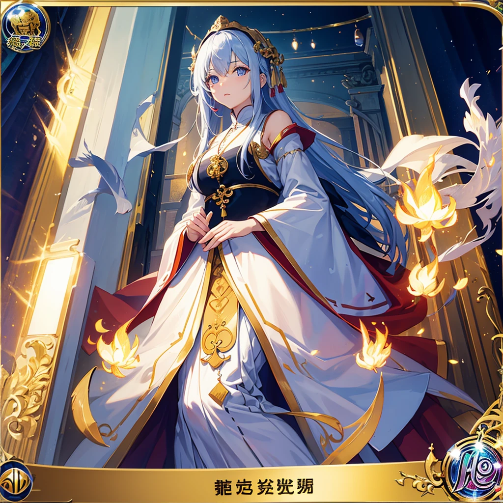 highest quality、Card Background、Card Design、woman、Praying monk、Light properties