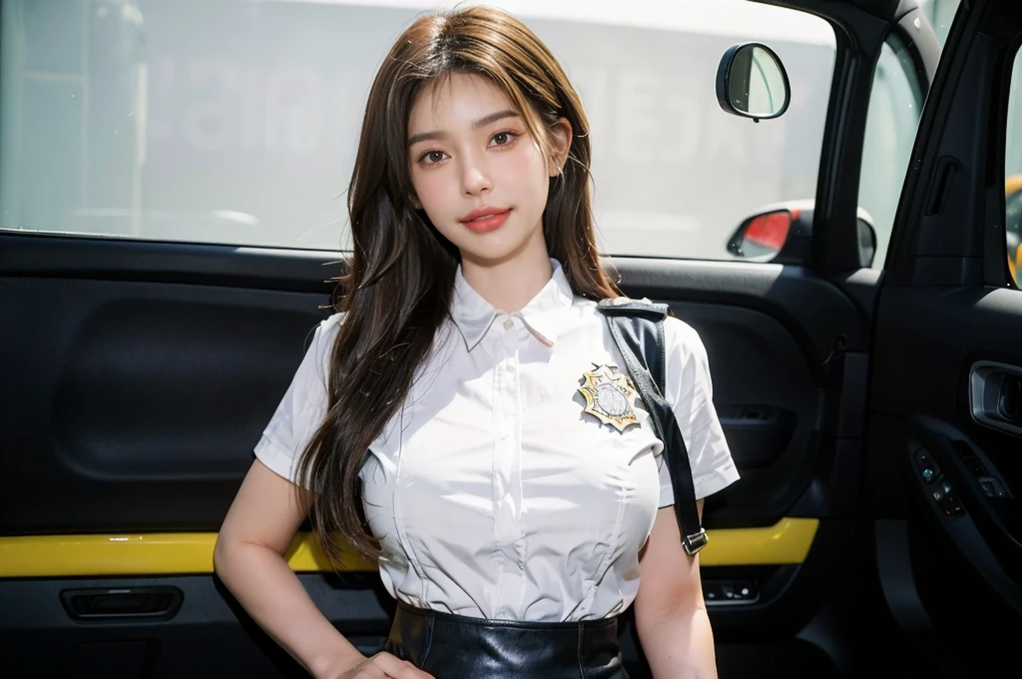 8k,HD,1girl,(shaggy bangs long hair:1.6),(brown white hair:1.8),(huge size breast:1.5),(haughty smile:1.5),
pretty face,detail skins,realistic detail hairs,realistic face and eyes,Detailed beautiful delicate eyes,long wide lips,glossy lips,mole marks upper lip,pink lips,sensual curve of oral fissure lips,long thin oral commissures,,little cute smile,shiny hair,
beautiful girl,
,soft light,realistic background,
(from front below view:1.3),