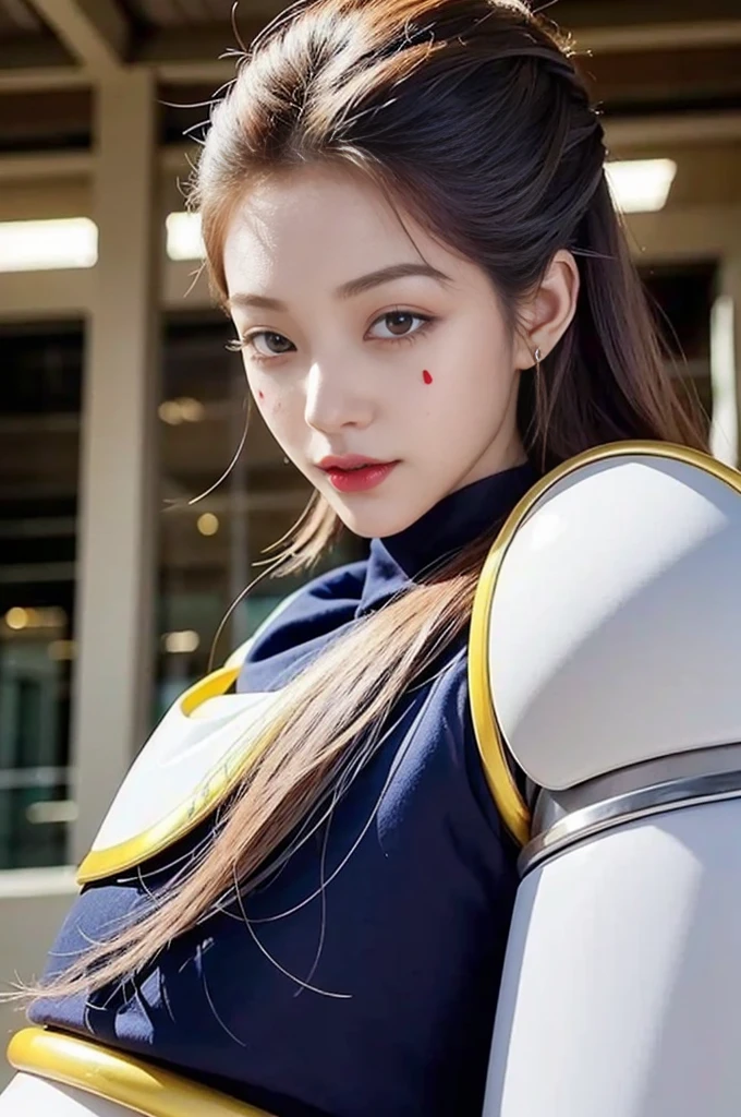 high quality work, realistic works,Super premium graphics,8K high-definition CG works,High quality graphics,High-definition and exquisite CG works,10x pixels,Ultra-fine details:1.1,Advanced technical details:1.1Realistic photo effects,室内灯Light effect果:1.5,Natural light:1.5. Light effect(虚拟灯Light effect果:1.8),ultra high resolution ,transparent hair,High detail hair(Premium hair details:1.1)clear eyes,Double eyelids look good,sharp eye makeup, Create exquisite eyelash makeup, Thin eyebrows, Super detailed eyes,high nose, cute red lips, rosy cheeks, With delicate makeup on her face , pretty face, Perfect face proportions,(Advanced facial details:1.1), female artwork,full body view,Astonishing,Today's eyes are bright and well-sculpted women,Wear a futuristic suit,Hold a sword and a sword, 可爱的robot girl, Mecha cyber armor girl, Beautiful white girl robot, female robot body, perfect android girl, Perfect anime robot woman, 美丽的robot girl, robot girl, Robot - Girl with Silver Hair, Armor girl red, Beautiful and seductive woman