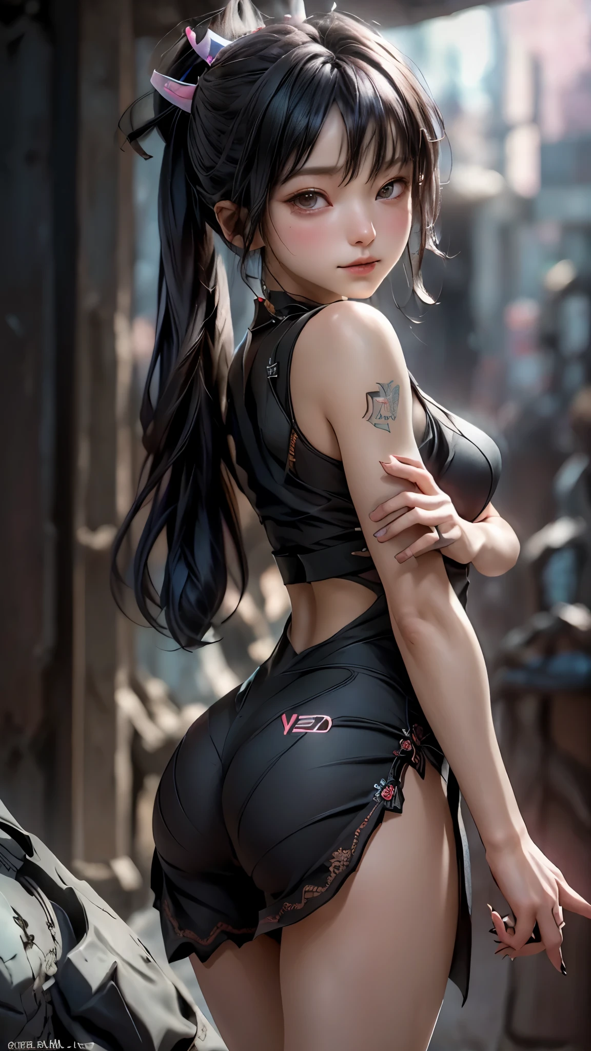 ((highest quality)), ((masterpiece)), (detailed:1.4), 。.。.。.3D, beautiful cyberpunk woman image,nffsw(high dynamic range),ray tracing,NVIDIA RTX,super resolution,unreal 5,Scattered beneath the surface,PBR texturing,post processing,anisotropic filtering,Depth of bounds written,maximum clarity and sharpness,multilayer texture,Albedo and specular maps,surface shading,Accurate simulation of light-matter interactions,perfect proportions,octane rendering,two-tone lighting,wide aperture,Low ISO、White balance、Rule of thirds、8K students、((Holding a sword in your hand))(((Look back and look back)))
